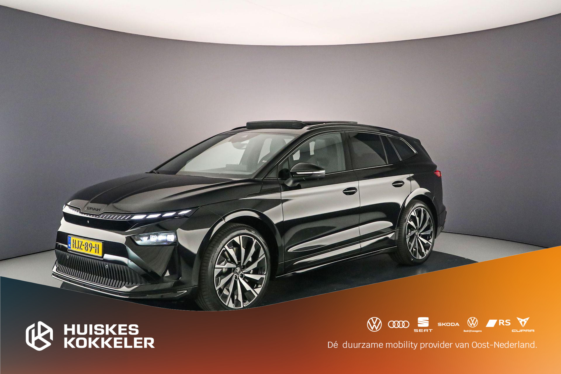 Škoda Enyaq iV 85 Sportline 286pk Automaat Trekhaak, Panoramadak, Warmtepomp, 360 camera, CANTON audio, Adaptive cruise control, Navigatie, LED matrix koplampen, Elektrische achterklep
