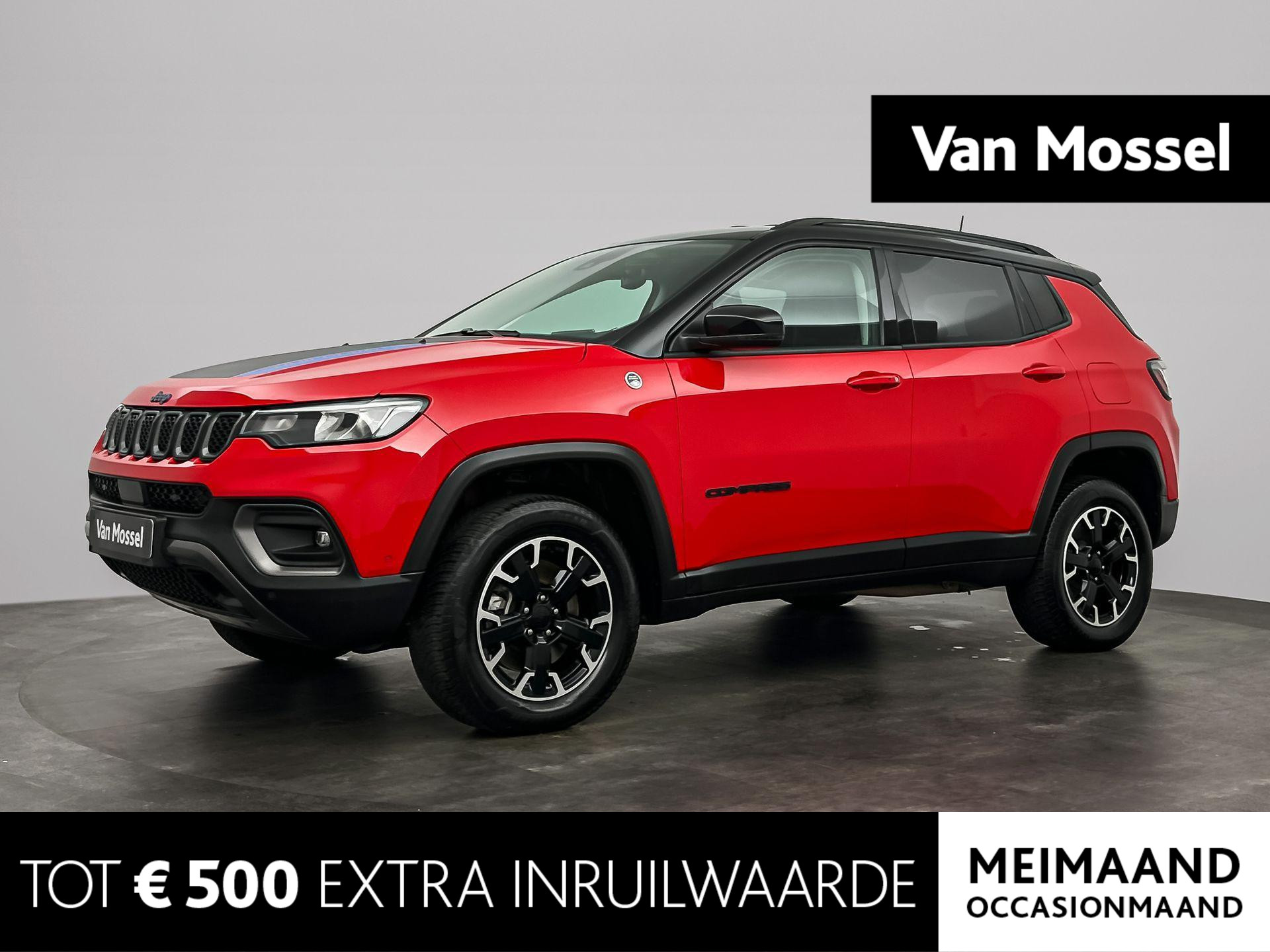 Jeep Compass 4xe 240pk Plug-in Hybrid Trailhawk | Navigatie | Achteruitrijcamera | Parkeersensoren | Half Leder | Climate Control | LED | Lichtmetalen Velgen |