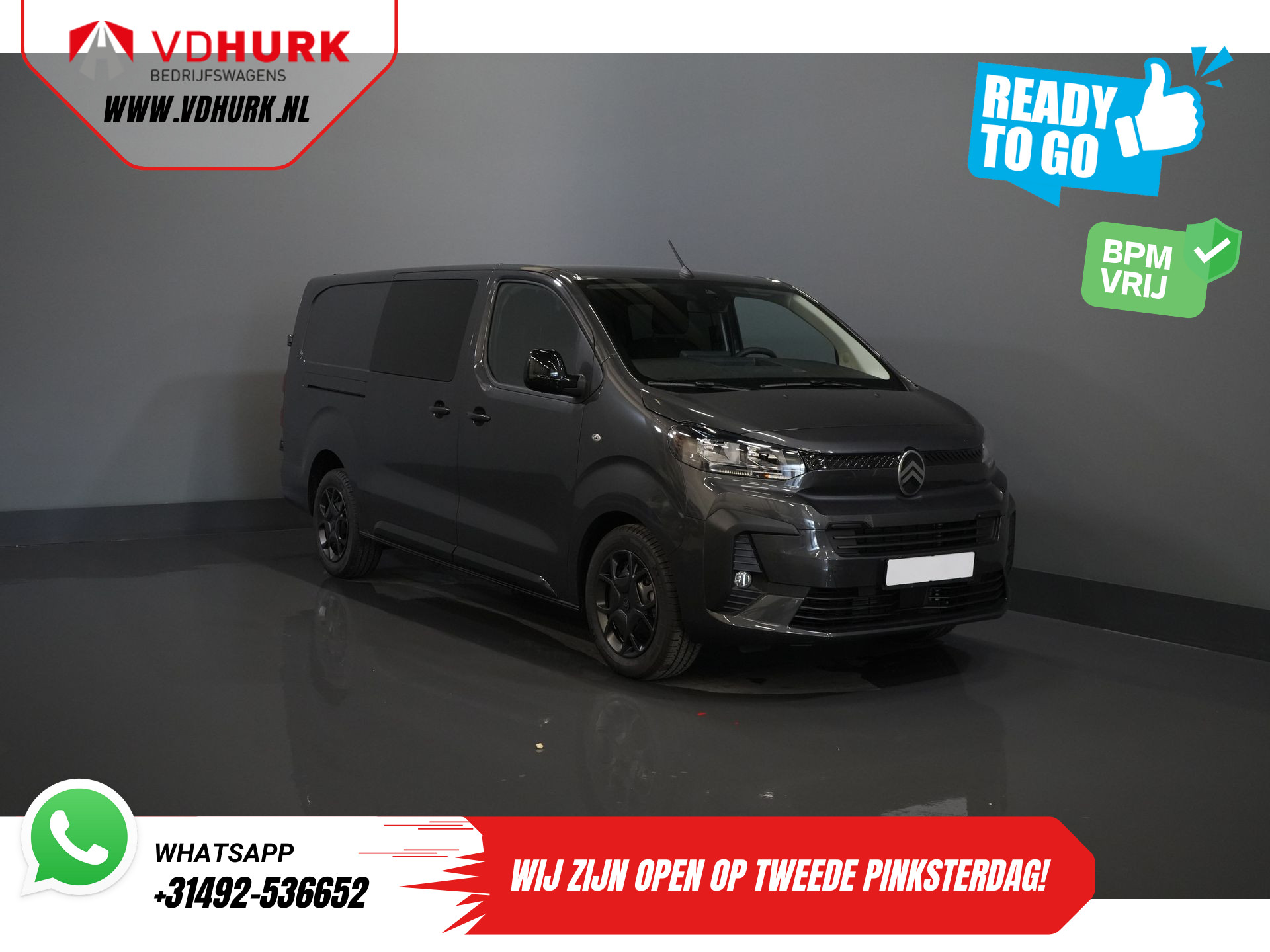 Citroën Jumpy 2.0 HDI Aut. 180 pk DC Dubbel Cabine L3 BPM VRIJ! 2x Schuifdeur/ Virtual Cockpit/ Carplay/ Camera/ Navi/ PDC/ Cruise/ Airco