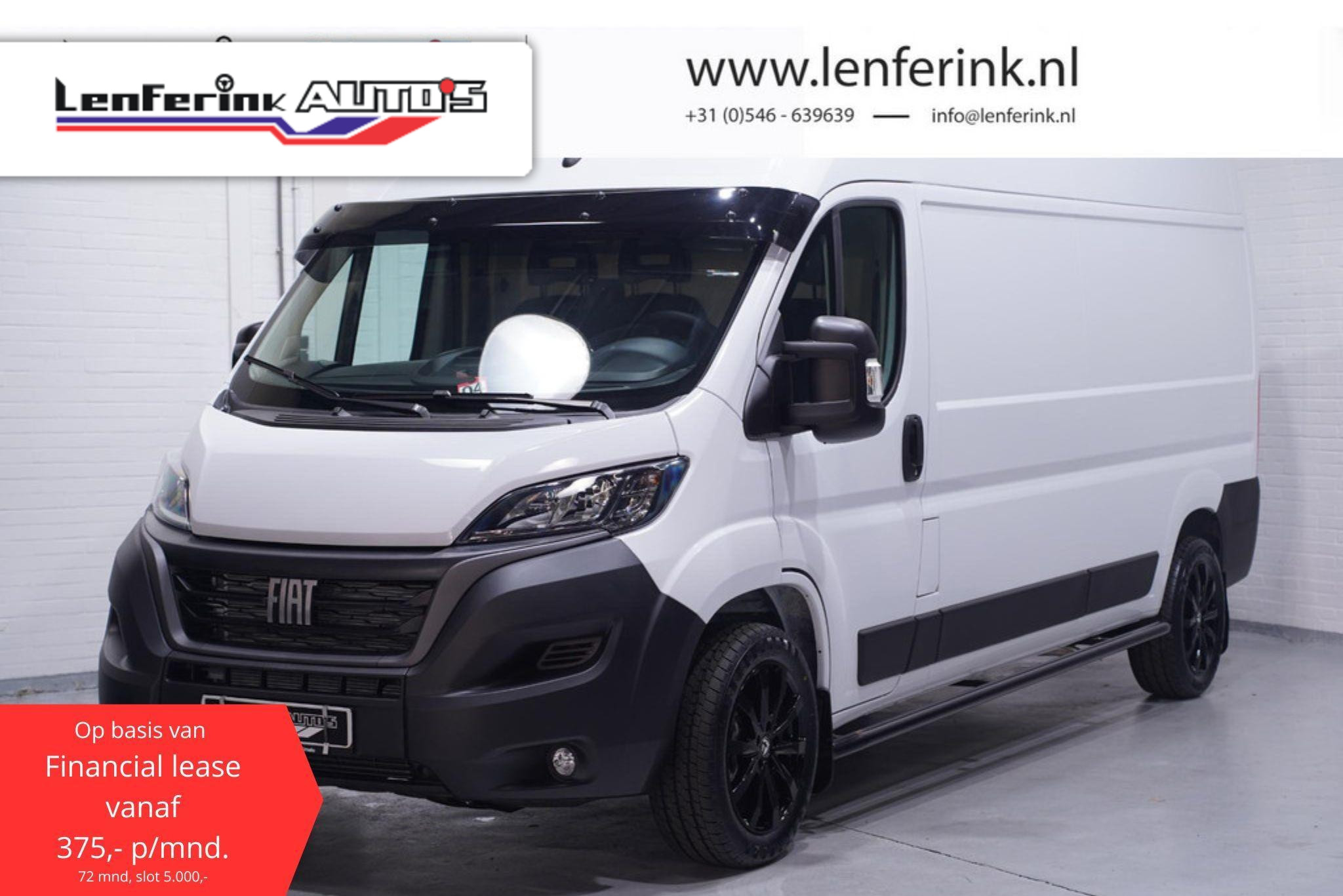 Fiat Ducato 2.2 MultiJet 140 pk L3H2 Black&White Edition Airco Cruise Control, 18" LMV Zwart, Sidebars, Zonneklep, 3-Zits Nieuw
