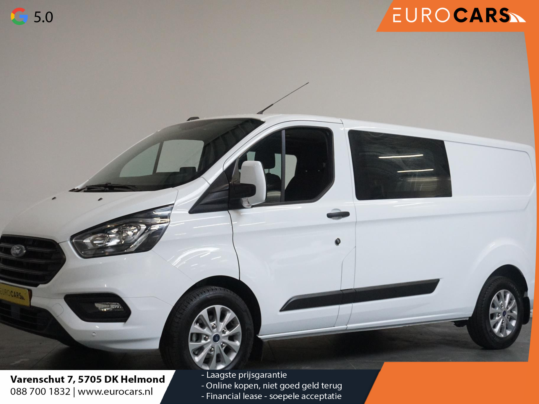 Ford Transit Custom 300 2.0 TDCI L2H1 Trend Dubbele Cabine Navi Apple Carplay / Android Auto Trekhaak Cruise control Camera Airco
