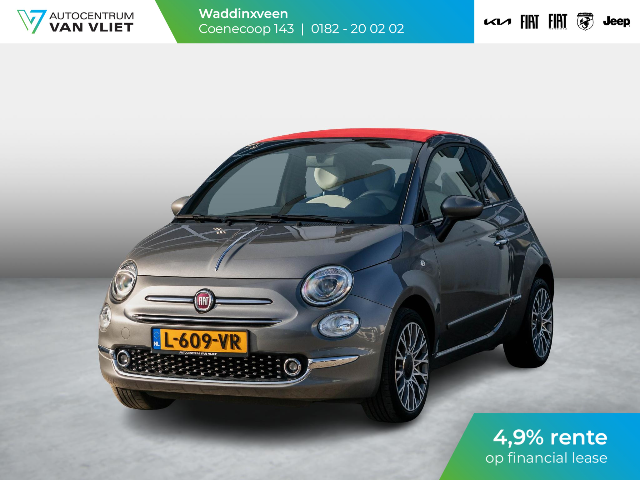 Fiat 500C 1.2 Star Fiat 500 1.2 Lounge l Rosso Cabriodak l Automaat