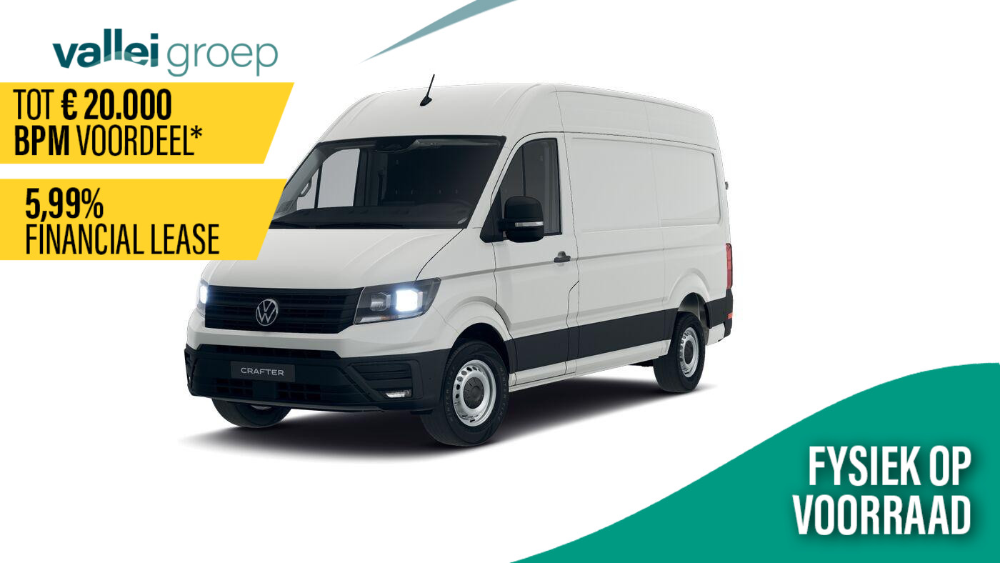 Volkswagen Crafter Bedrijfswagens Highline L3 2.0 TDI EU6 103 kW (140 pk) GVW 3.0T W Volkswagen Bedrijfswagens Crafter (2) Highline L3 2.0 TDI EU6 103 kW (140 pk) GVW 3.0T W | Airco | multifunctioneel stuurwiel | PDC voor en achter | Trekhaak voorbereiding | Adaptive Cruise Control