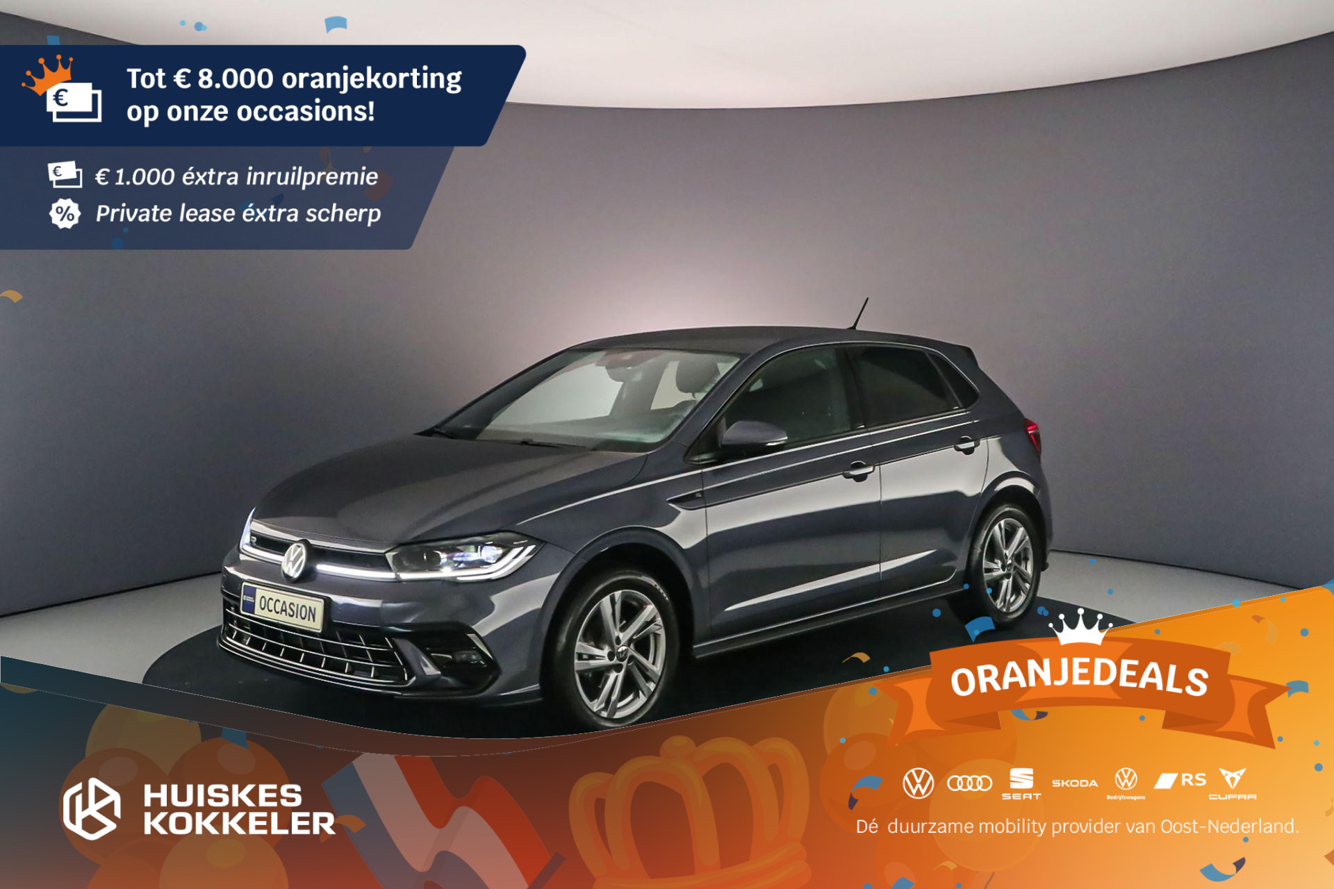 Volkswagen Polo R-Line Business 1.0 TSI 95pk DSG Automaat Adaptive cruise control, LED matrix koplampen, Achteruitrijcamera, Navigatie, Parkeersensoren, Airco, DAB, Stoelverwarming