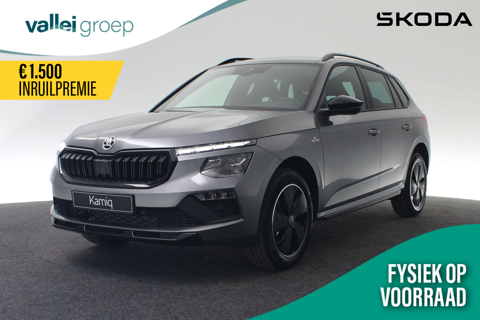 Škoda Kamiq Monte Carlo 1.0 TSI 85 kW / 115 pk | Panoramadak | Camera | Trekhaak | LED | Side Assist | Keyless | 17 inch