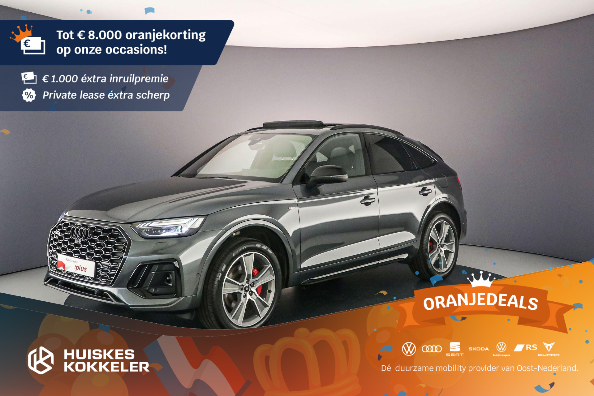 Audi Q5 Sportback 55 TFSI e S edition Competition | Pano | B&O | Trekhaak | Leder |  Matrix LED | Tour Pack | Elek. Stoel |