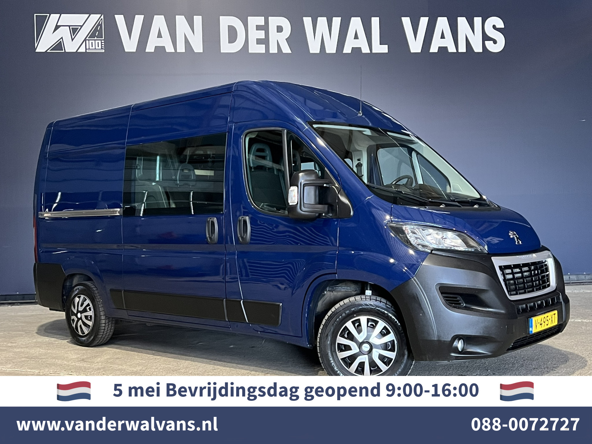 Peugeot Boxer 2.0 BlueHDI 131pk L2H2 Dubbele Cabine Euro6 Airco | 6-Zits | 2500kg Trekhaak | camera, navigatie, LED, cruiscontrol, parkeersensoren