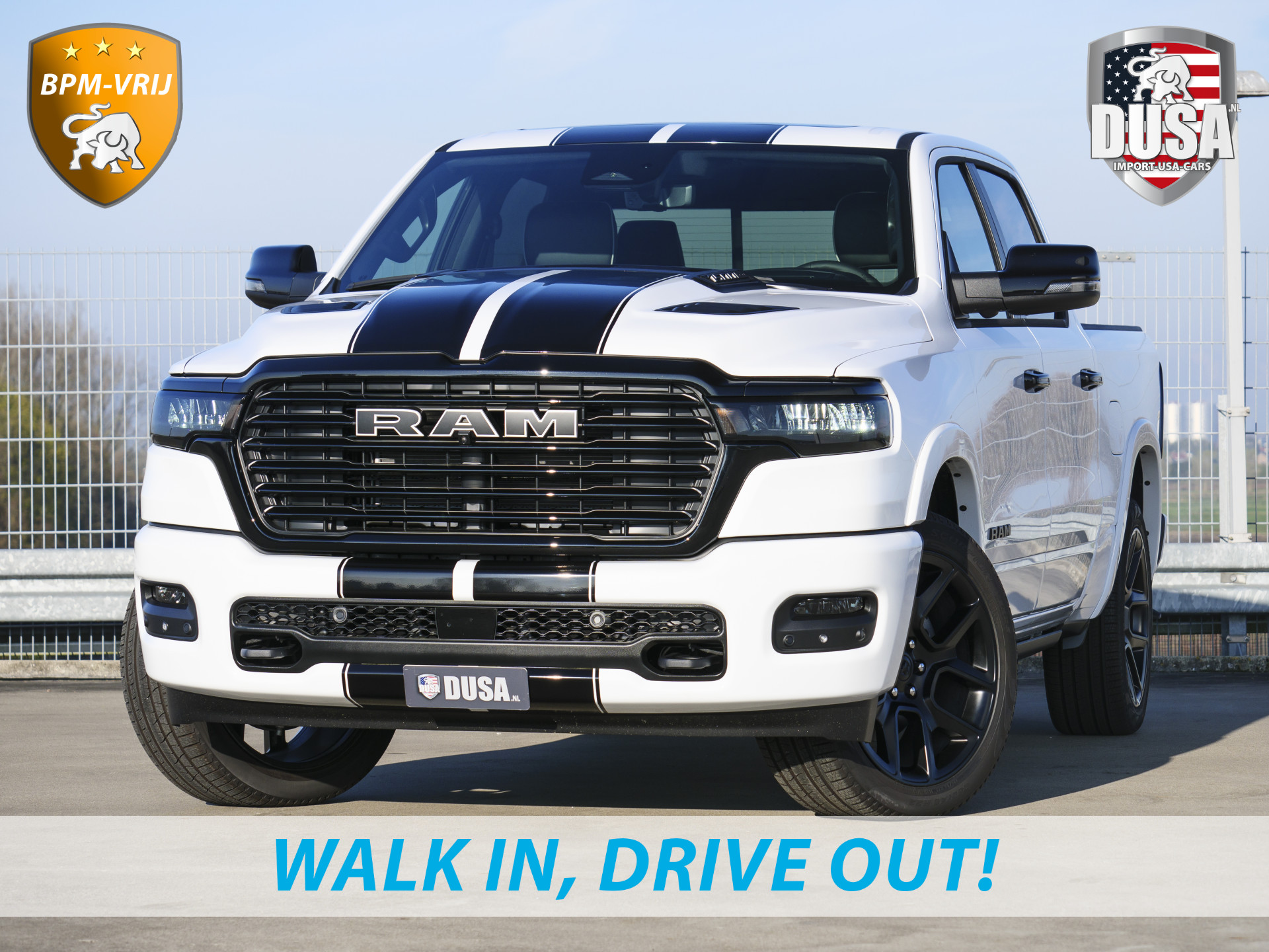 Dodge Ram 1500 | Laramie | Premium Night | 3.0L I6 Hurricane | Crew Cab | 4X4 | Niveau regeling | 14,4-inch Touchscreen | LPG | INCL BPM-VOORDEEL | Getoonde accessoires zijn verkrijgbaar tegen meerprijs