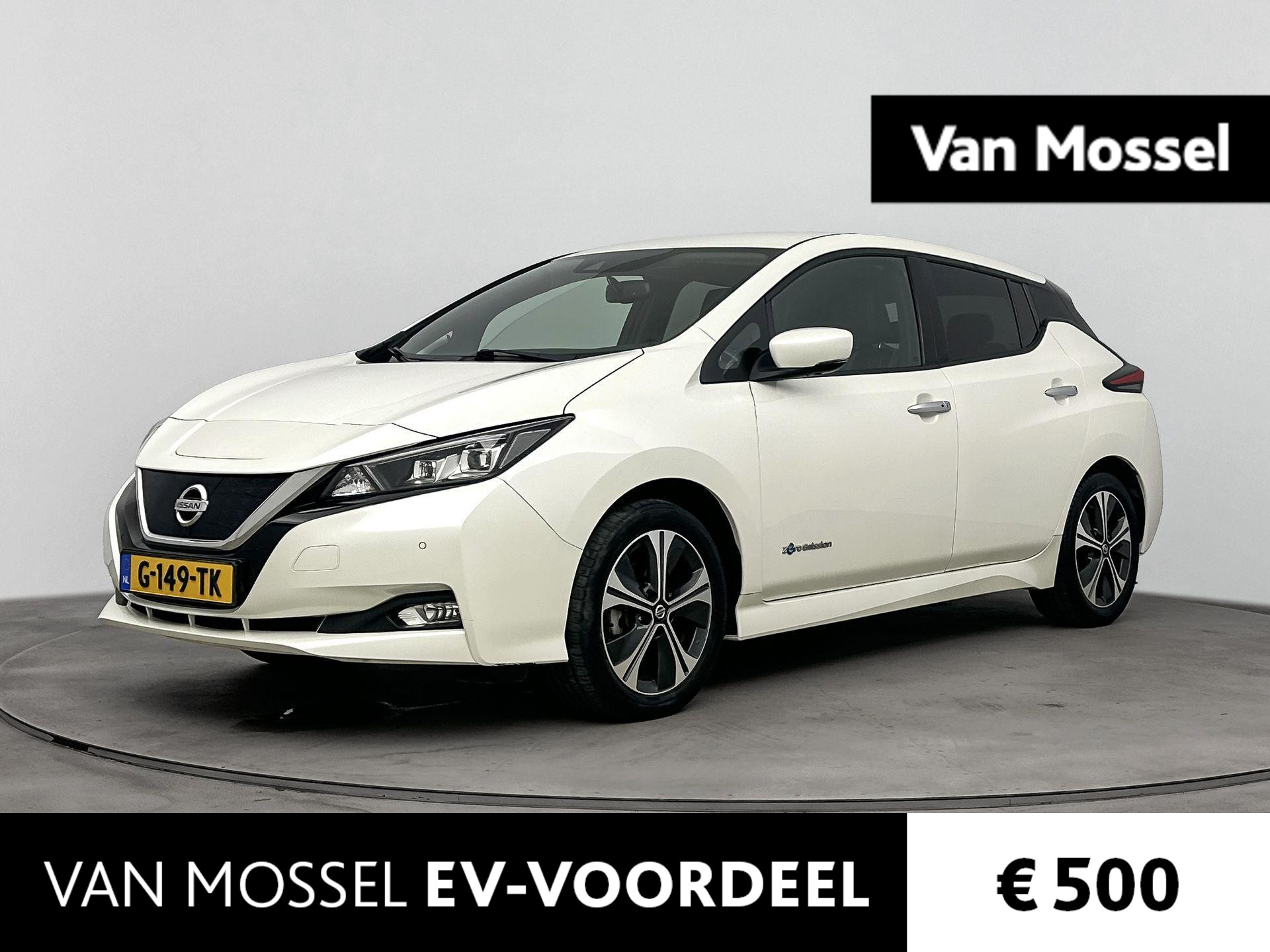 Nissan Leaf Tekna 40 kWh 150Pk | Climate Control | Navigatie | Apple Carplay/Android Auto | Cruise Control Adaptief | Dodehoek Detectie| LED Koplampen| Lederen Bekleding| Lichtmetalen Velgen 17"| Navigatiesysteem |  Voorstoelen & Achterbank Verwarmbaar | Parkeersensoren Voor & Achter |