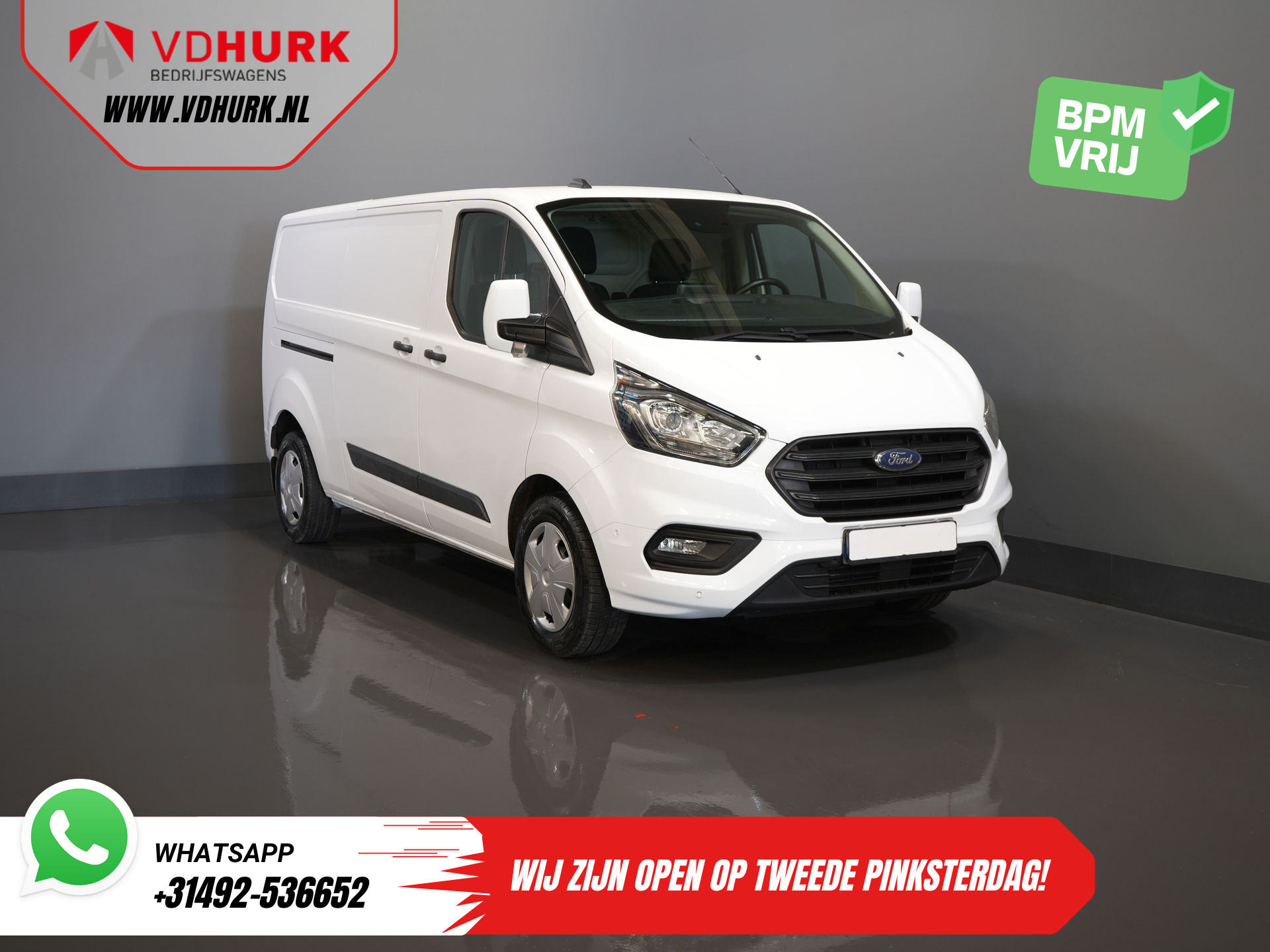 Ford Transit Custom 320 2.0 TDCI 130 pk Aut. L2 Trend BPM VRIJ! Riem V.V./ Stoelverw./ Navi/ Carplay/ Camera/ PDC/ Trekhaak