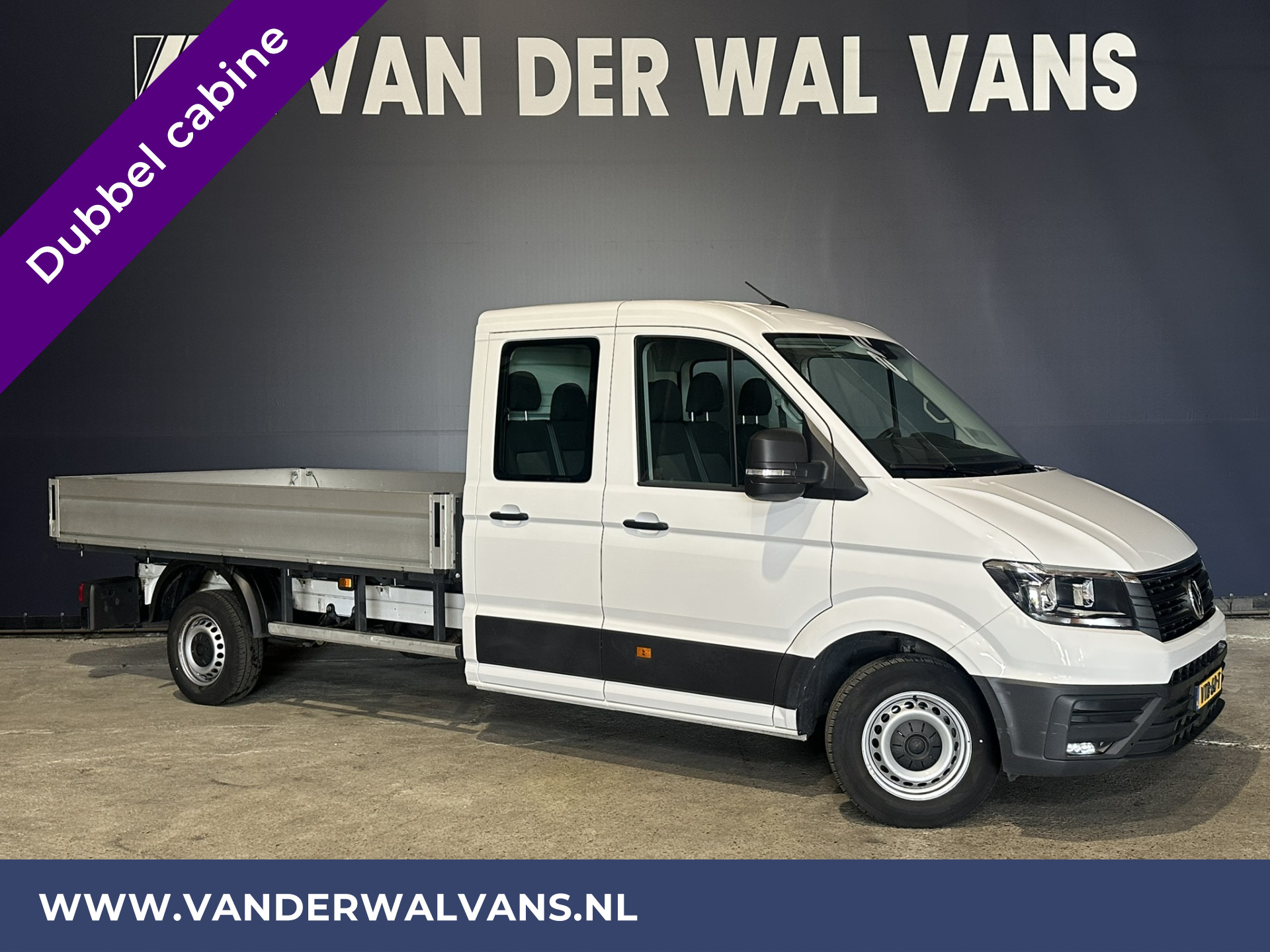 Volkswagen Crafter 2.0 TDI 141pk Pick up Open laadbak Dubbele Cabine Euro6 Airco | 7-Zits | Navigatie | 2800kg Trekhaak Apple Carplay, Android Auto, Cruisecontrol, Chauffeursstoel