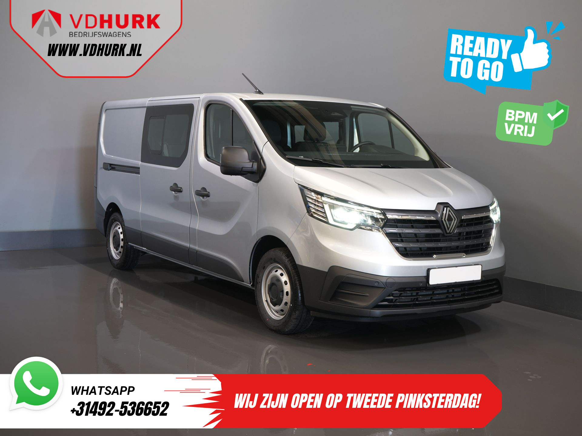 Renault Trafic 2.0 dCi 130 pk L2 BPM VRIJ! DC Dubbel Cabine LED/ 2xSchuifdeur/ Navi/ Carplay/ Camera/ PDC/ Cruise