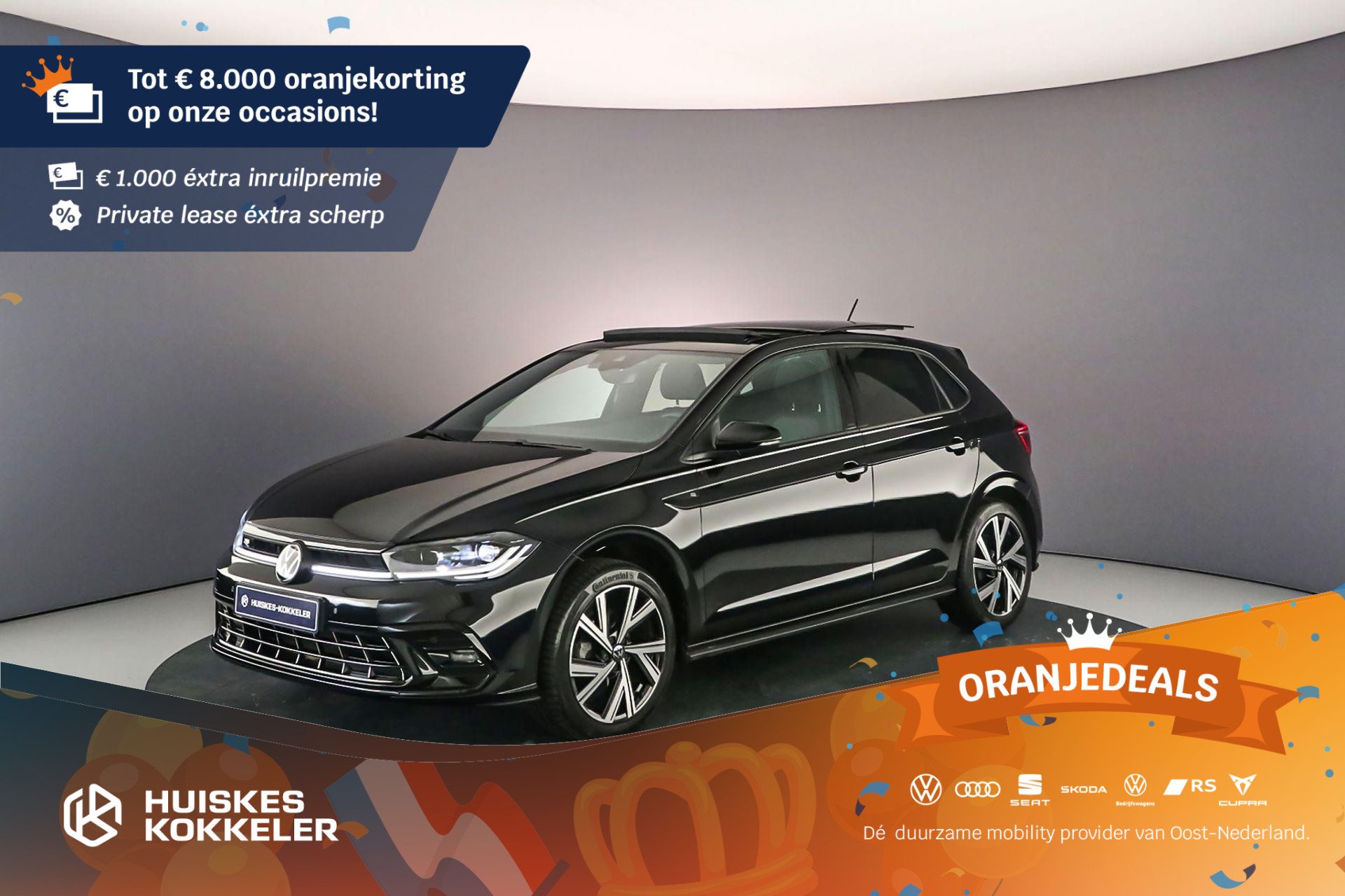 Volkswagen Polo R-Line 1.0 TSI 95pk DSG Automaat Panoramadak, Achteruitrijcamera, Adaptive cruise control, Stoelverwarming, LED matrix koplampen, Parkeersensoren, App connect