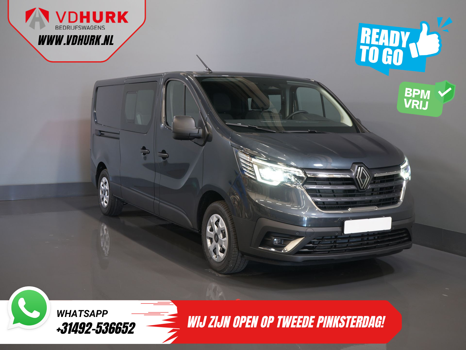 Renault Trafic 2.0 dCi 130 pk L2 BPM VRIJ! DC Dubbel Cabine LED/ 2xSchuifdeur/ Navi/ Carplay/ Camera/ PDC/ Cruise