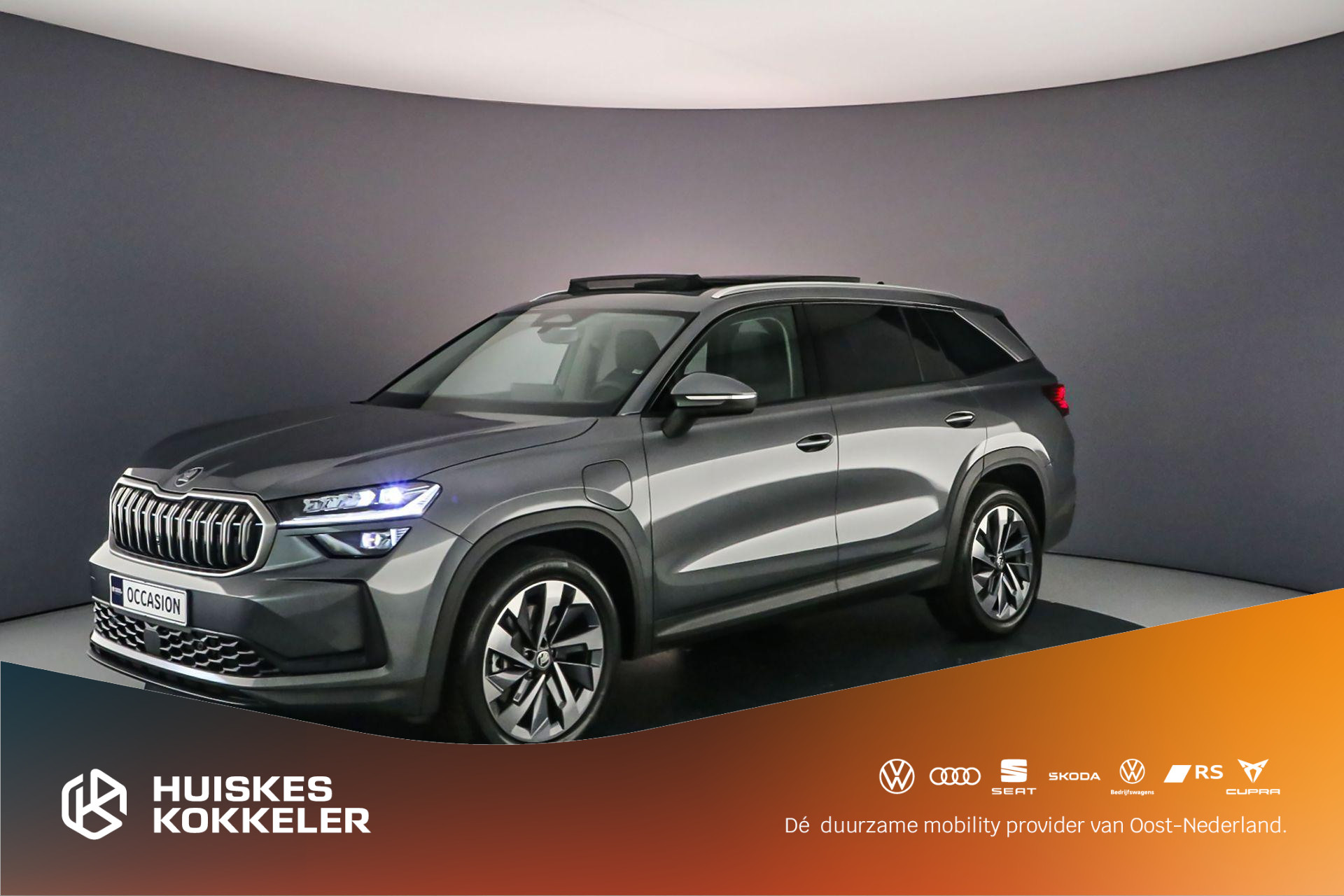 Škoda Kodiaq Business Edition 1.5 TSI PHEV 204pk DSG Automaat Panoramadak, Adaptive cruise control, Elektrische achterklep, Navigatie, Achteruitrijcamera, LED matrix koplampen, Stoelverwarming