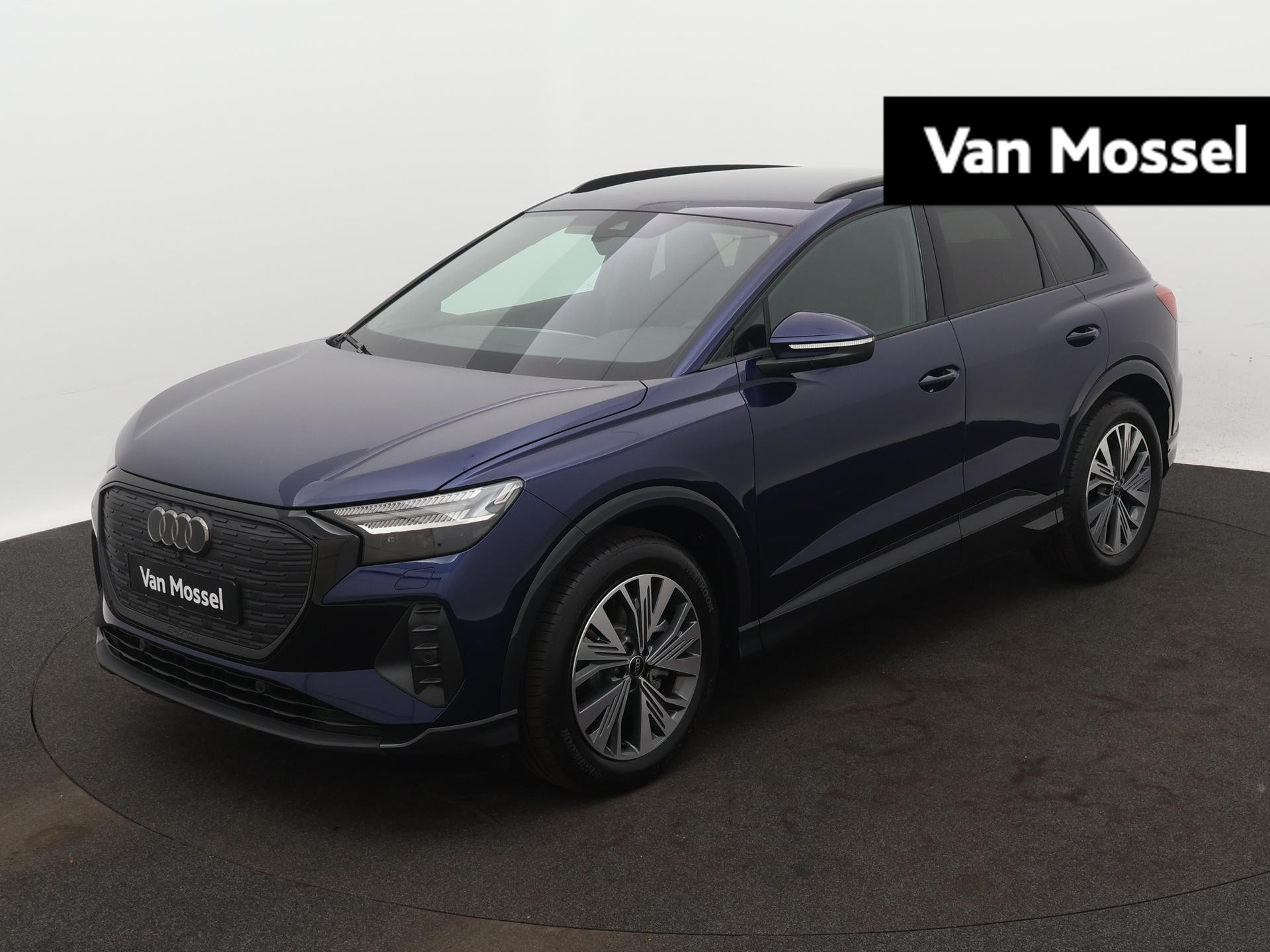 Audi Q4 e-tron 45 quattro Advanced edition 82 kWh | Nu tijdelijk een e-premie van €2.000,- | Navigatie | Apple Carplay | Camera | Sportstoelen | Stoelverwarming | Audi Sound System | Lichtmetalen velgen | Optiek zwart plus | Lende steunen | Sfeerverlichting | Getinte ramen |