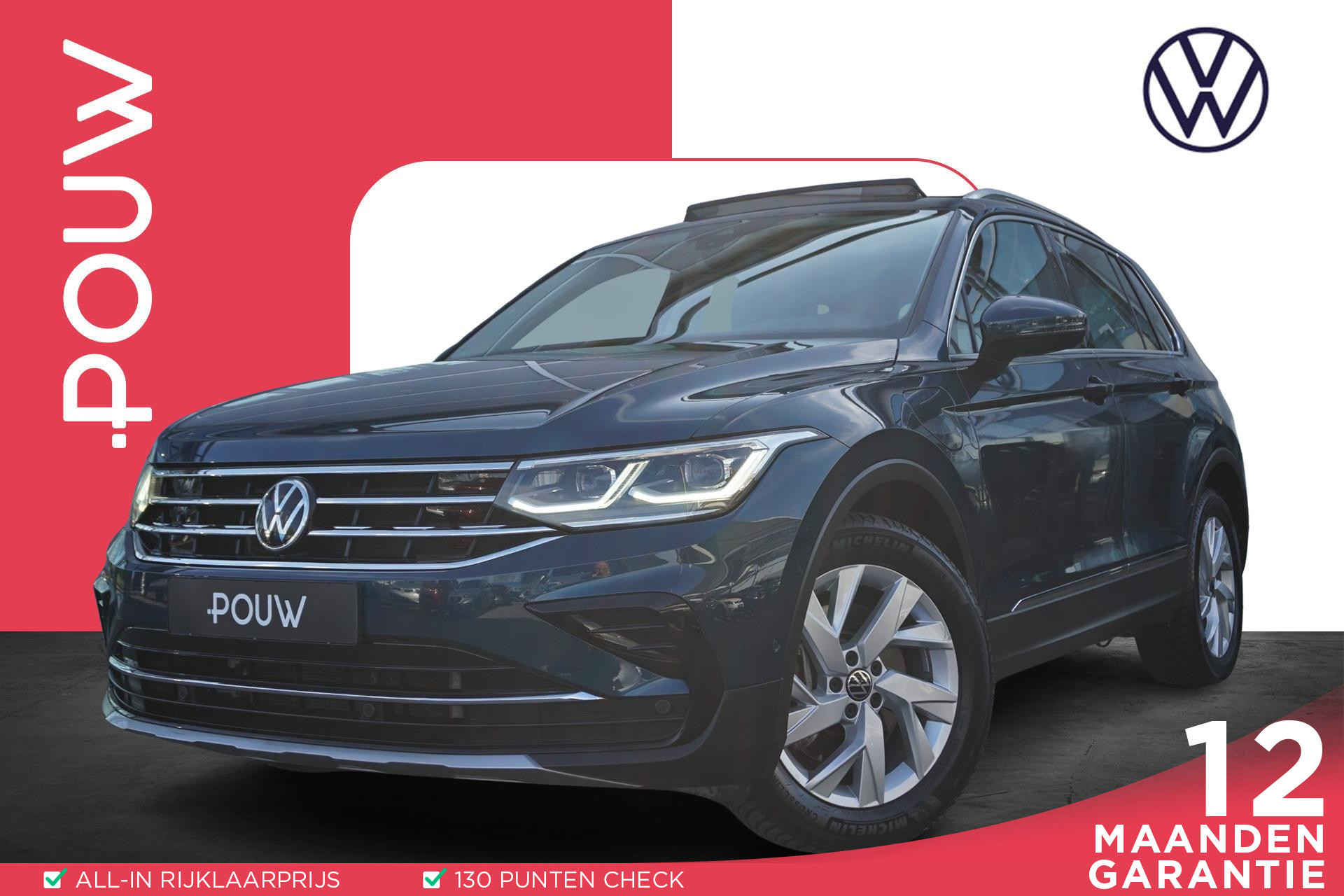 Volkswagen Tiguan 1.4 TSI 245pk eHybrid Elegance | SoH 95% | Panoramadak | Trekhaak | Dodehoek Detectie