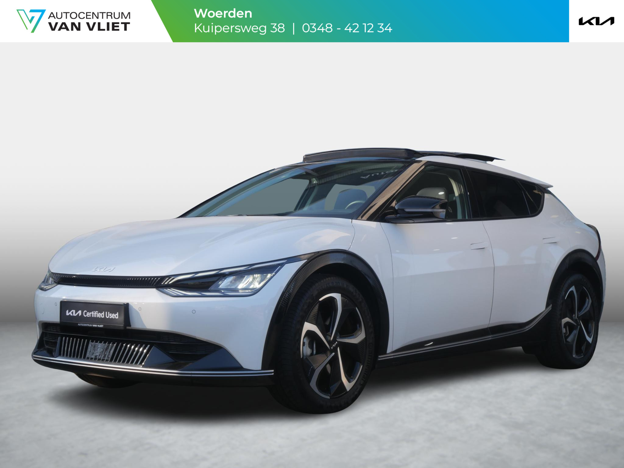 Kia EV6 Plus Advanced 77.4 kWh | Schuif-/kanteldak | Navi | Clima | Adapt. Cruise | Carplay | 20'' LM | Stoelverwarming en Verkoeling