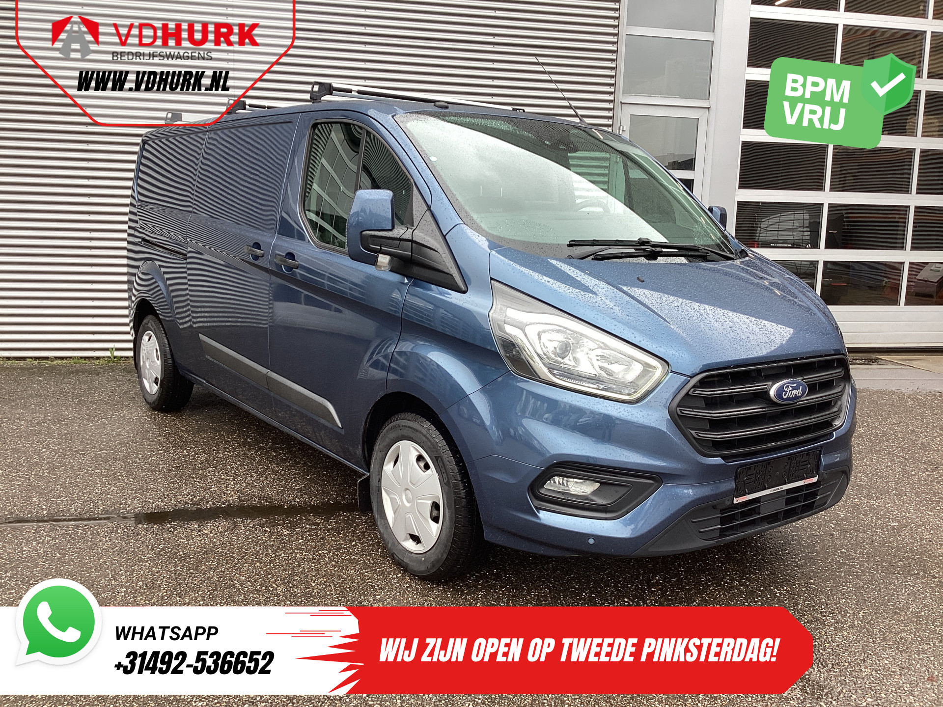Ford Transit Custom 2.0 TDCI 130 pk Aut. L2 Trend BPM VRIJ! Adapt. Cruise/ Carplay/ Camera/ Navi/ PDC/ Trekhaak