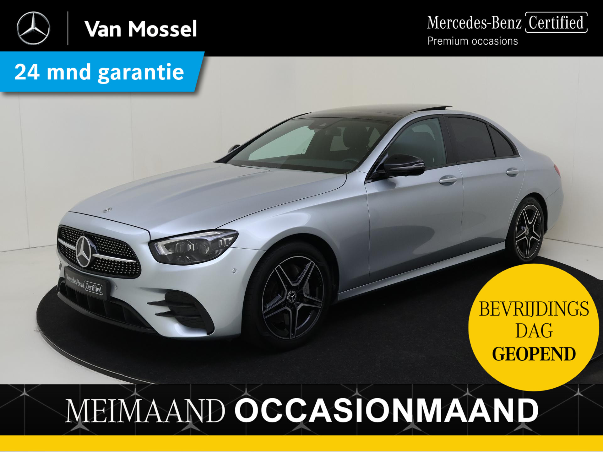Mercedes-Benz E-Klasse 200 Business Solution AMG / Stoelverwarming / Achteruitrijcamera / Night-Pakket / Panaroma-schuifdak /