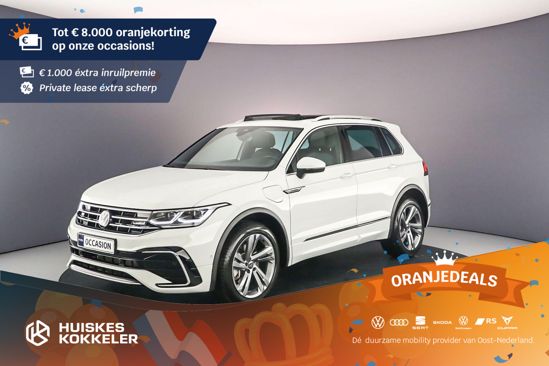 Volkswagen Tiguan R-Line Business 1.4 TSI eHybrid 245pk DSG Automaat Panoramadak, Head up display, Adaptive cruise control, Elektrische achterklep, Achteruitrijcamera, Stuurwiel verwarmd