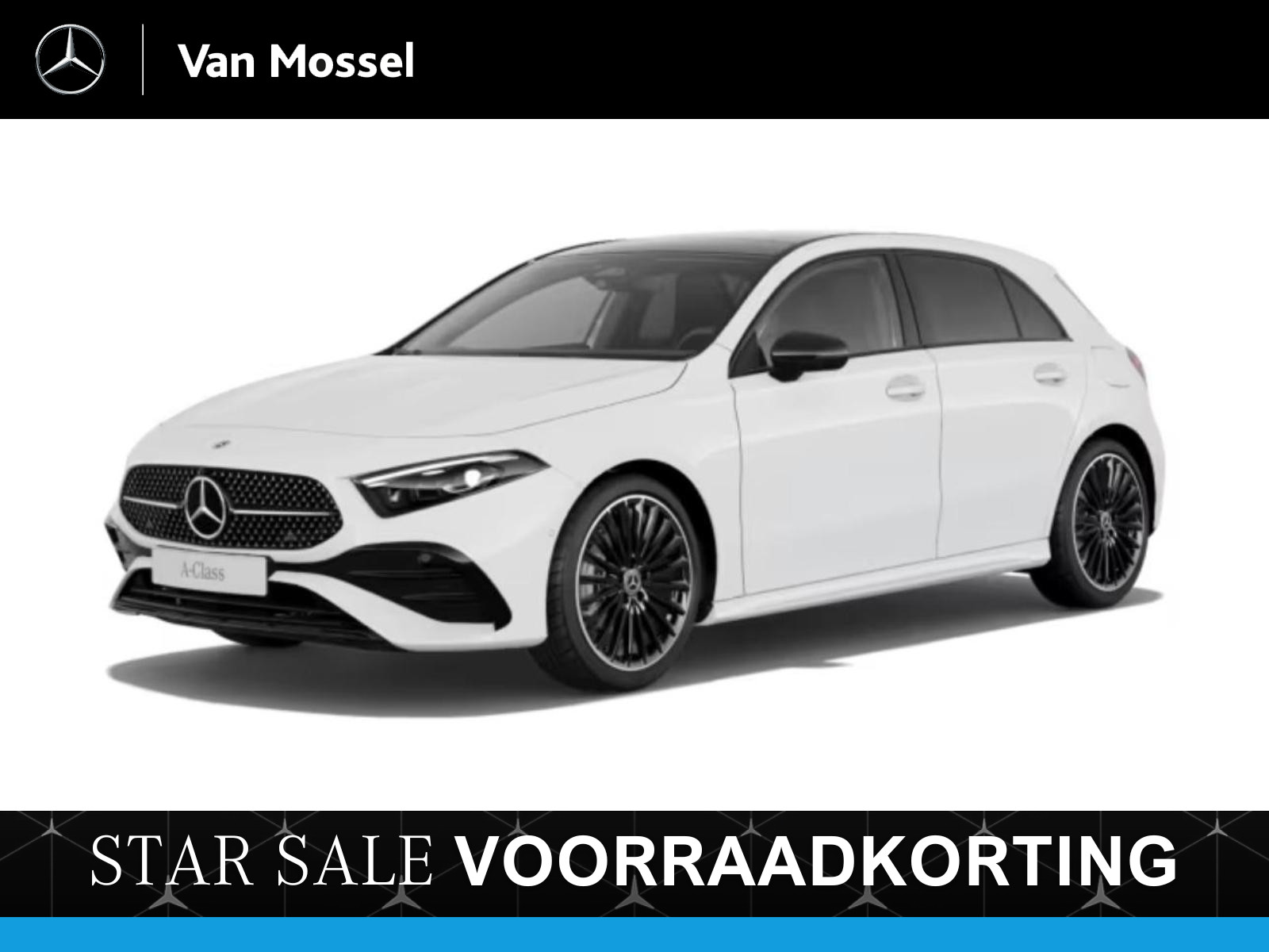 Mercedes-Benz A-Klasse 180 Star Edition AMG Line / Stoelverwarming / 360Graden-Camera / Panorama-schuifdak / Night-Pakket / Multispaak-velgen / Memory-Stoelen /