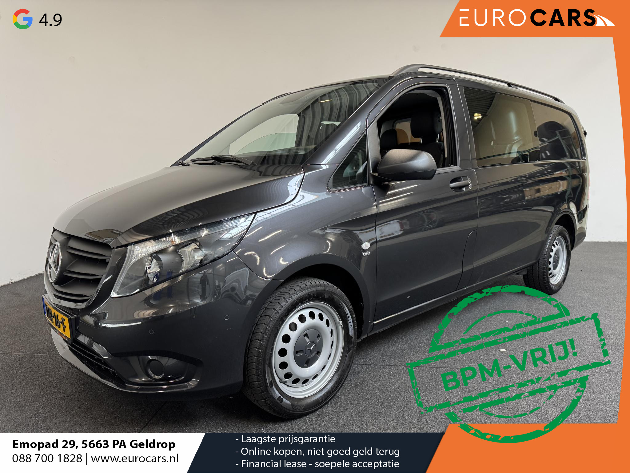 Mercedes-Benz Vito 114 CDI Lang Dubbele Cabine Automaat Airco Navigatie -App connect Bluetooth Parkeersensoren 6-zits