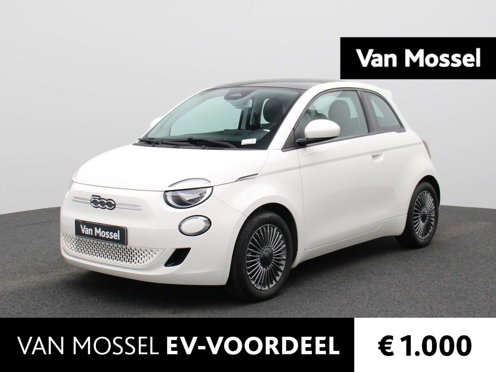 Fiat 500e Icon 42 kWh | Automaat | Panoramadak | Navigatie | Virtual cockpit | Verwarmde Stoelen | Climate Control | Parkeersensoren | Keyless Entry & Start | Lichtmetalen Velgen |