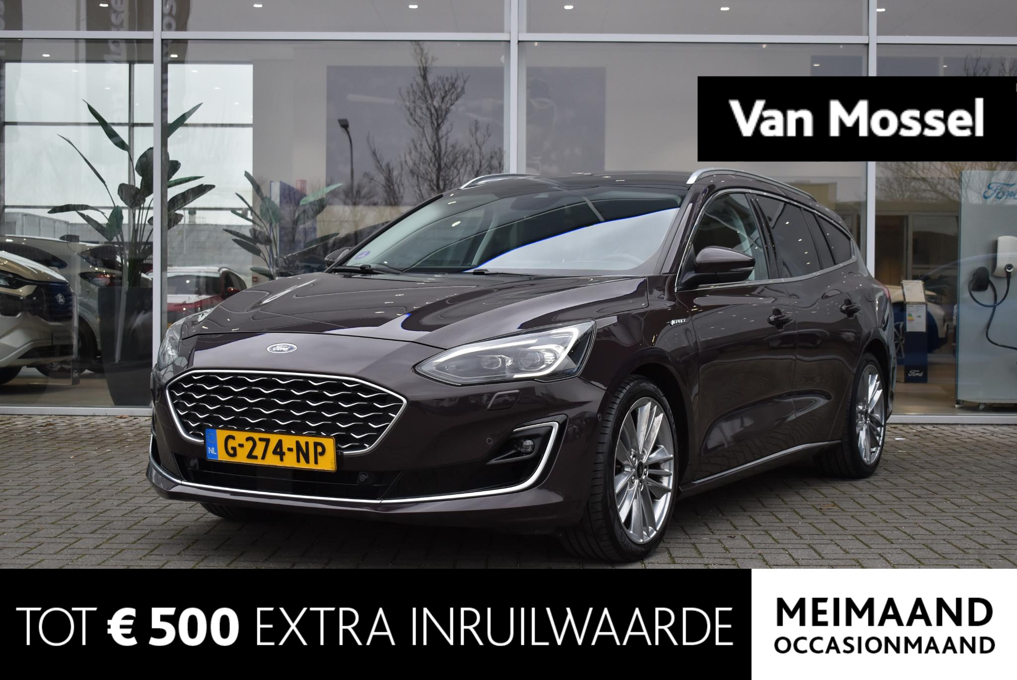 Ford Focus Wagon 1.0 EcoBoost Vignale | Adaptive Cruise Control | Lederen Bekleding | Elektrische Achterklep | Achteruitrijcamera | Trekhaak |