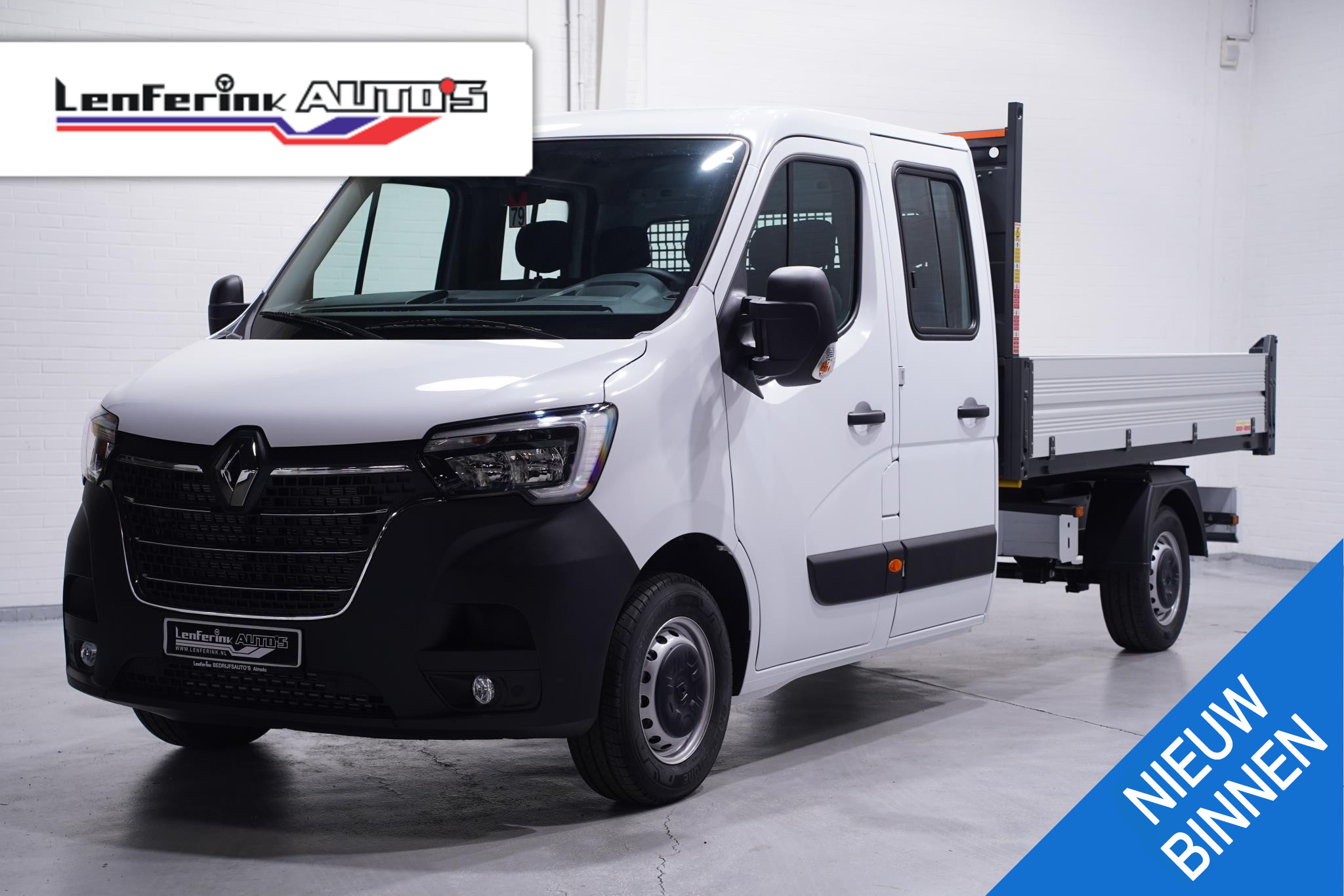 Renault Master 2.3 dCi 165 pk Kipper Dubbel Cabine va 479,- p/mnd Airco, Cruise Control, 6-Zits, Nieuw, Direct Leverbaar