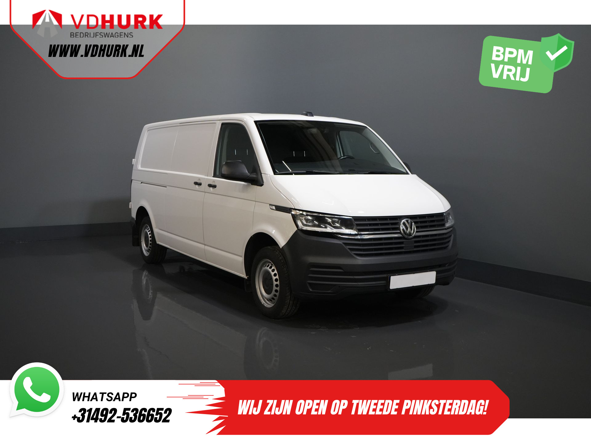 Volkswagen Transporter Volkswagen Transporter T6.1 2.0 TDI 150 pk DSG Aut. L2 2x Schuifdeur/ LED/ Stoelverw./ Standkachel/ Carplay/ 2.5t Trekverm.