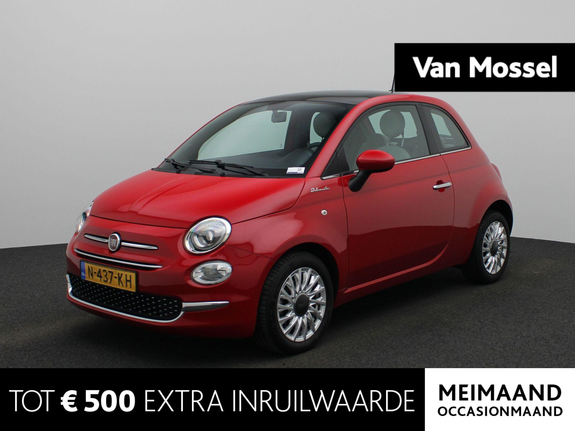 Fiat 500 1.0 Hybrid Dolcevita PANORAMA DAK , AIRCO , CRUISE , HALF LEER , ELEKTRISCHE RAMEN VOOR , MULTIMEDIA , BLUETOOTH , LICHTMETALEN VELGEN