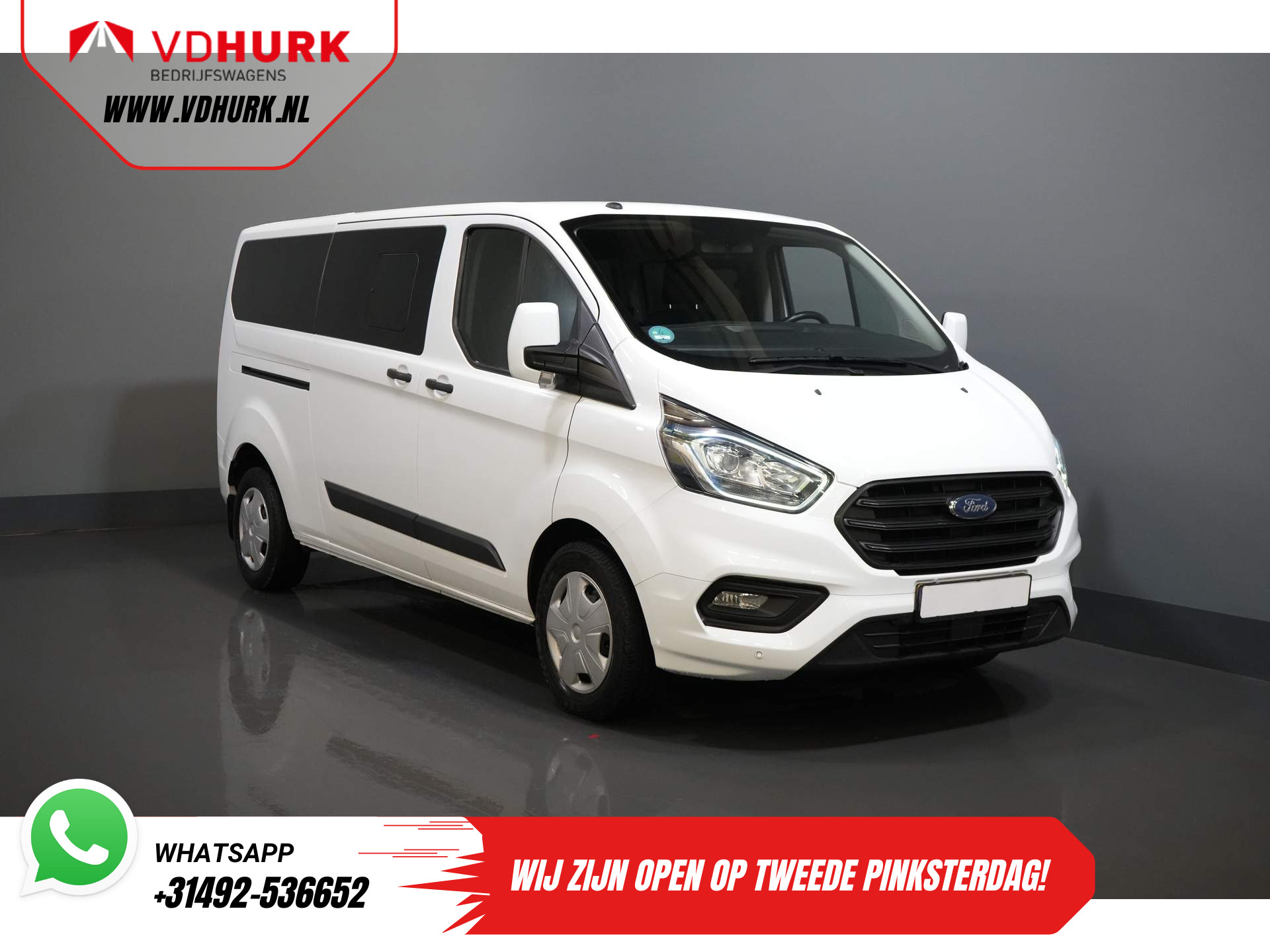 Ford Transit Custom 2.0 TDCI 130 pk L2 € 36.102,- incl. BTW/BPM Combi/ Kombi/ Cruise/ Camera/ PDC V+A/ Airco