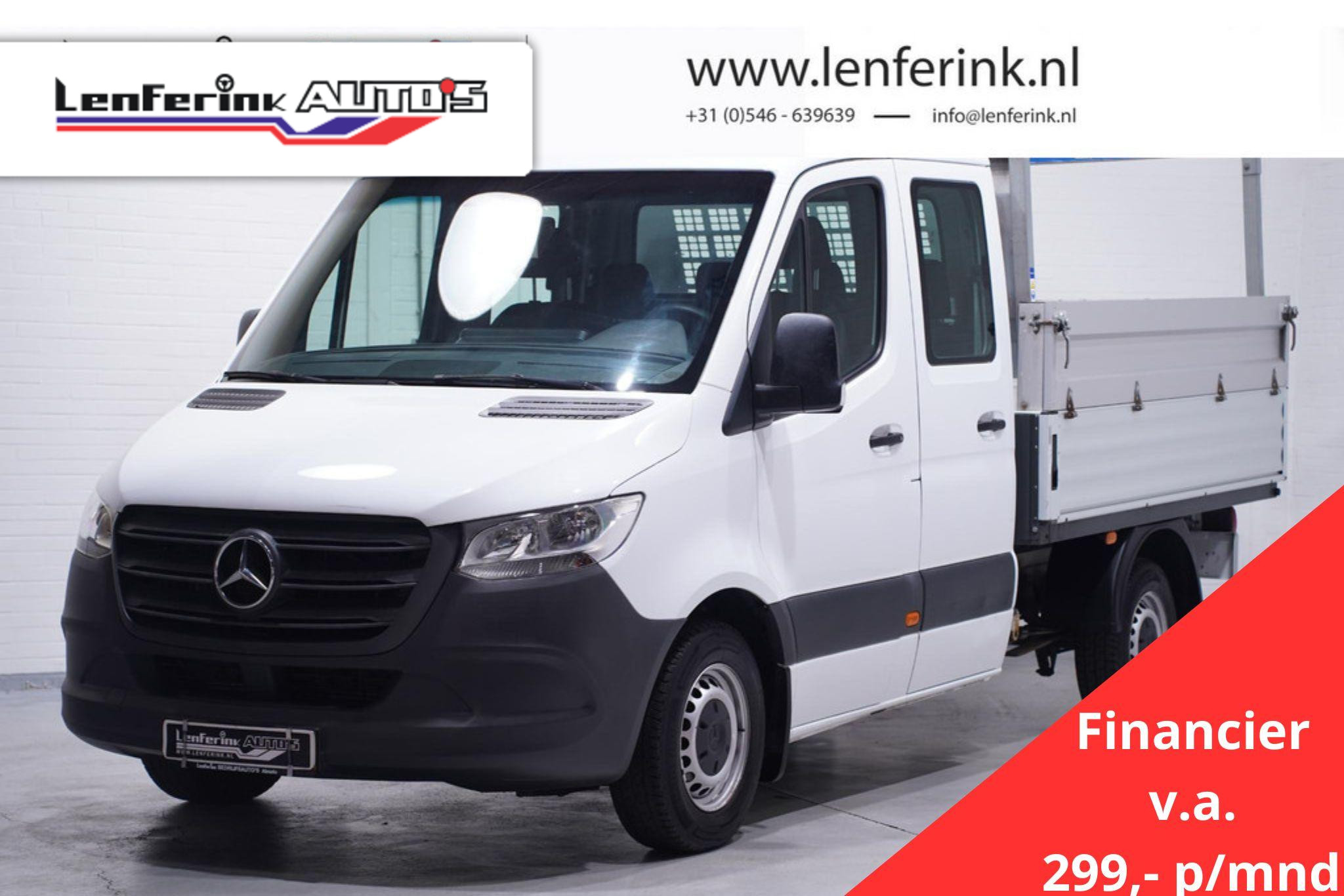 Mercedes-Benz Sprinter 211 CDI Dubbel Cabine 6-Zits va 299 p/mnd Pickup Open Laadbak Airco, Trekhaak, LxBxH 270x203x80 cm, 6-Zits