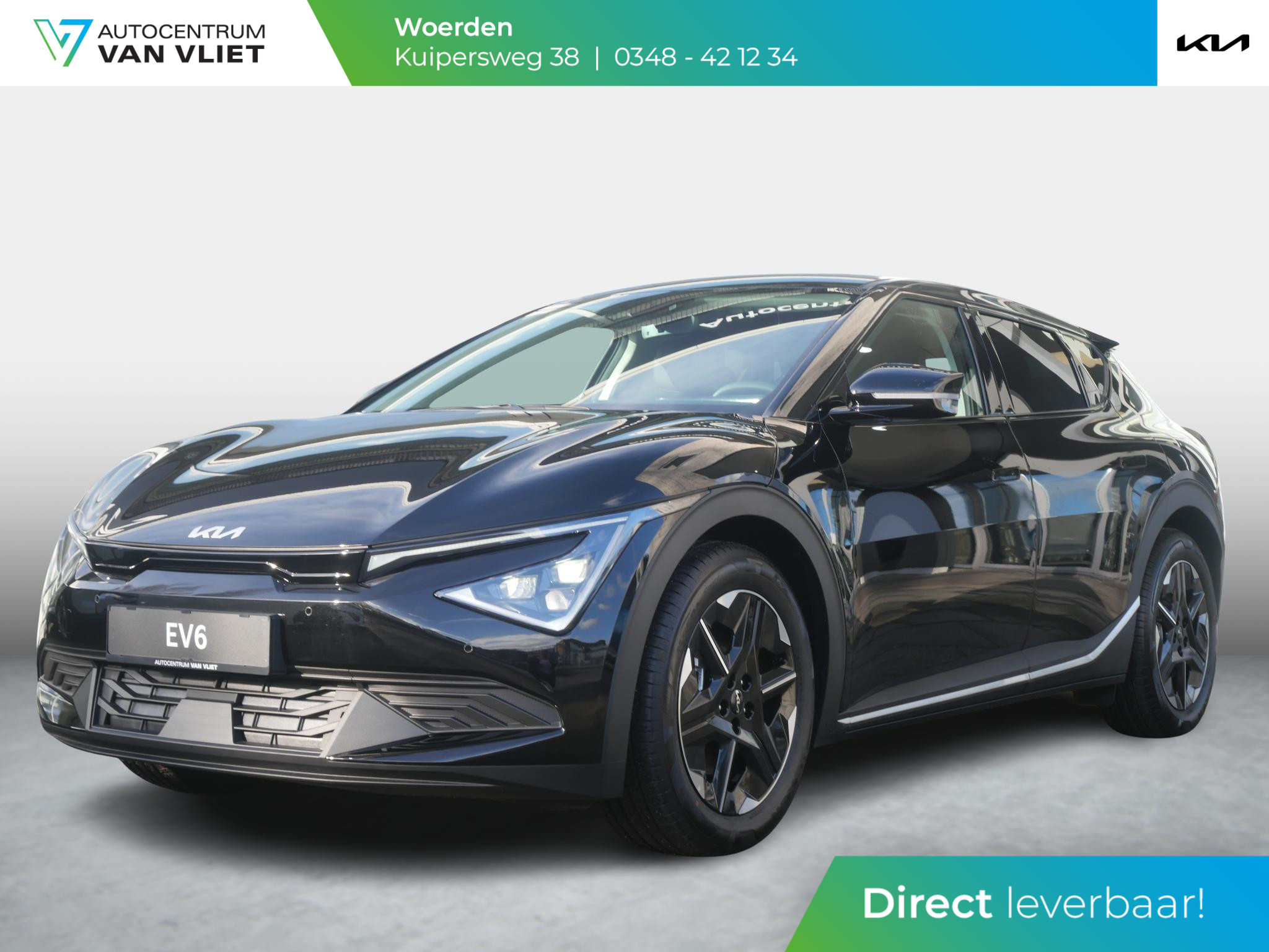Kia EV6 Light Edition 63 kWh l Levering Maart l Aurora Black Pearl l 428 km Actieradius