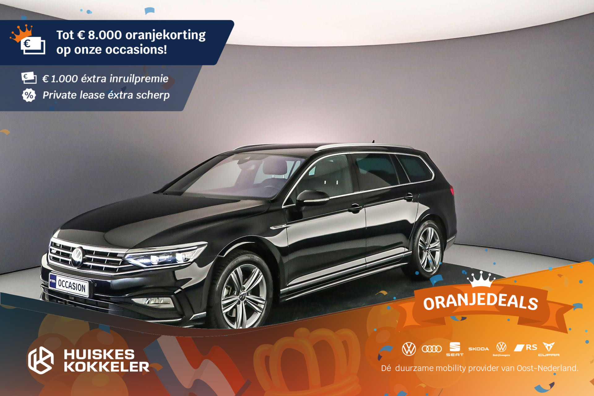 Volkswagen Passat Variant R-Line Business + 1.5 TSI 150pk DSG Automaat Trekhaak, Elektrische achterklep, Adaptive cruise control, Navigatie, LED matrix koplampen, Achteruitrijcamera, Stoelverwarming, Parkeersensoren