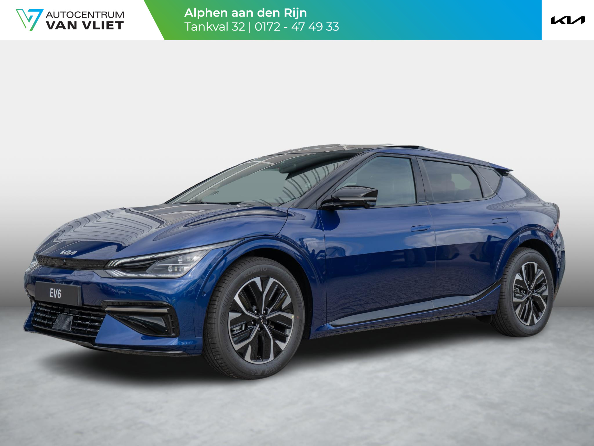Kia EV6 GT-Line 77.4 kWh Uit Voorraad leverbaar | Navi | Adapt. Cruise | Schuif-/kanteldak | Stoel-/stuurverwarming | 360 camera