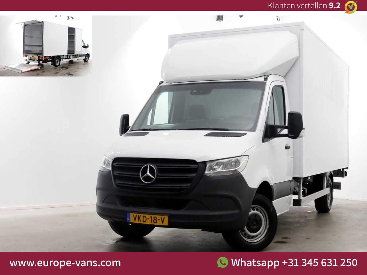 Mercedes-Benz Sprinter 314 CDI 143pk E6 Bakwagen met laadklep en zijdeur L440 1020kg laadverm. 04-2021