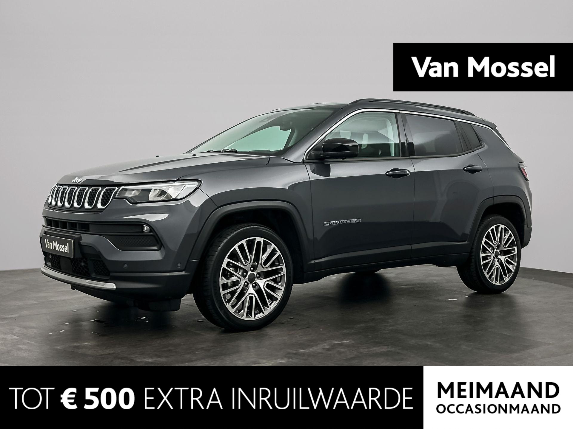 Jeep Compass 1.5T e-Hybrid Limited | Navigatie | Panoramadak | Camera | Leder | Stoel+ Stuurverwarming | Climate Control | Parkeersensoren | Park Assist | FULL LED Koplampen | Alpine Sound System | Lichtmetalen Velgen |
