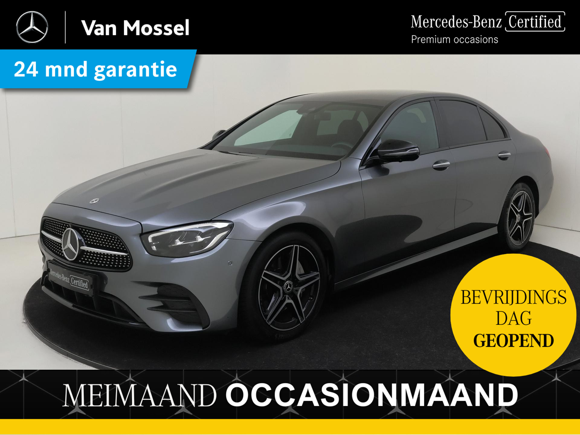 Mercedes-Benz E-Klasse 200 Business Solution AMG / Nightpakket / 360 Camera / Semi-Elektrische Stoelen / Sfeerverlichting / Stoelverwarming / Elektr. Kofferklep /