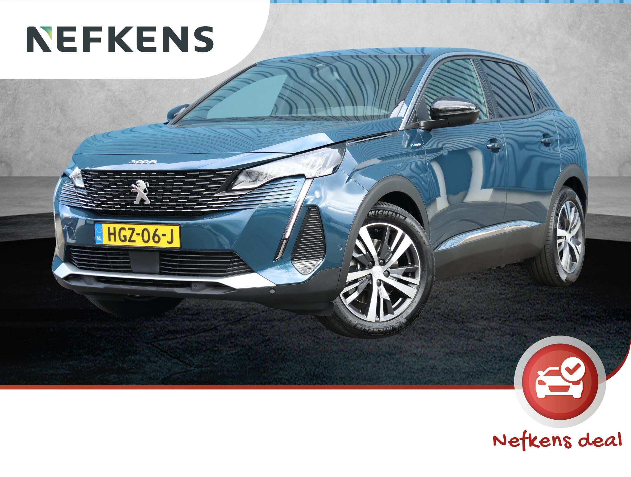 Peugeot 3008 1.6 HYbrid 225PK Allure Pack Business | Navigatie | Dodehoekdetectie | Camera | 18''LMV | CruiseControl | AppleCarPlay/AndroidAuto | ClimateControl |