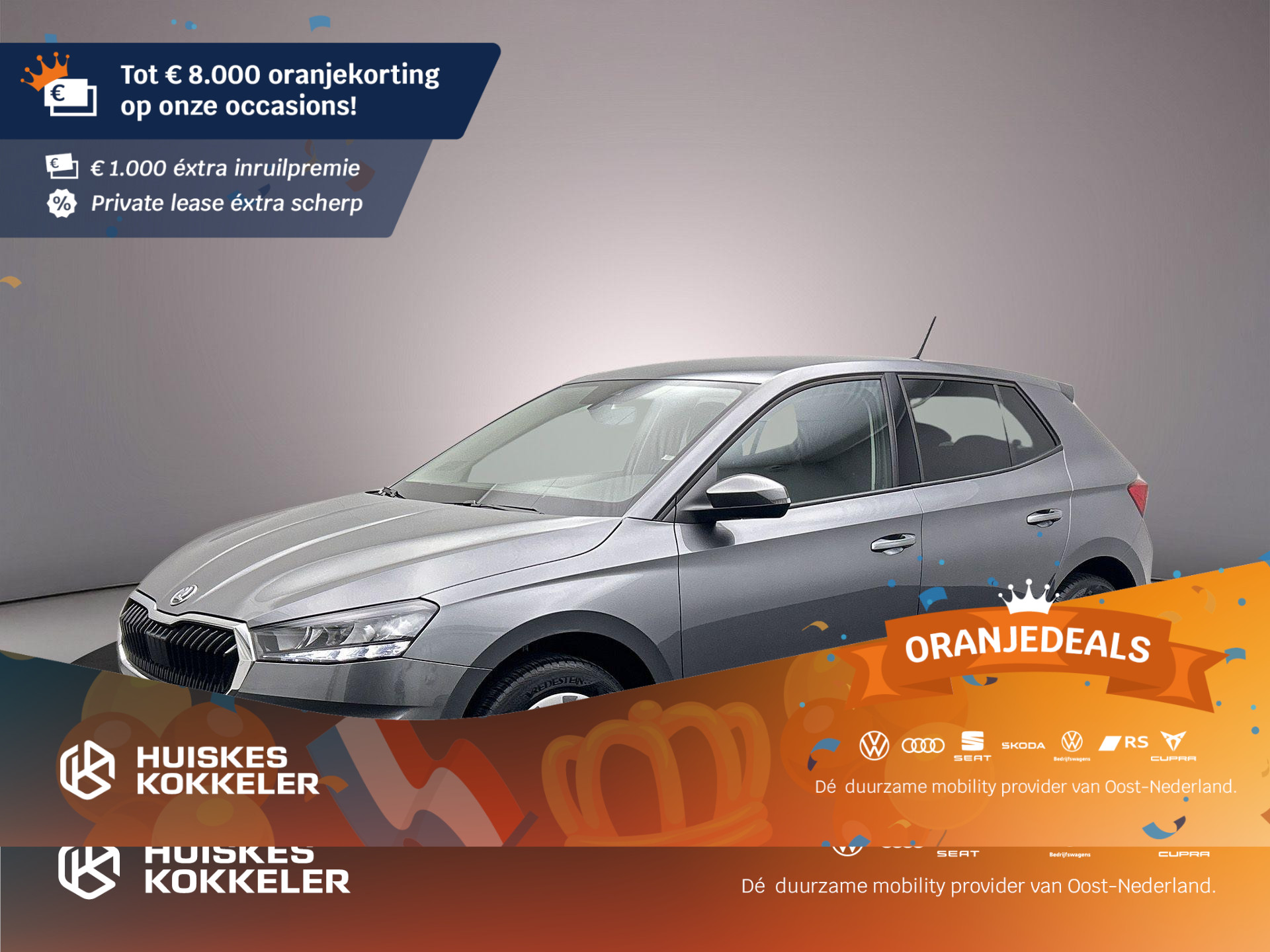 Škoda Fabia Ambition 1.0 TSI 95pk Cruise control, Airco, Parkeersensor achter, Bluetooth, DAB, Radio, LED koplampen