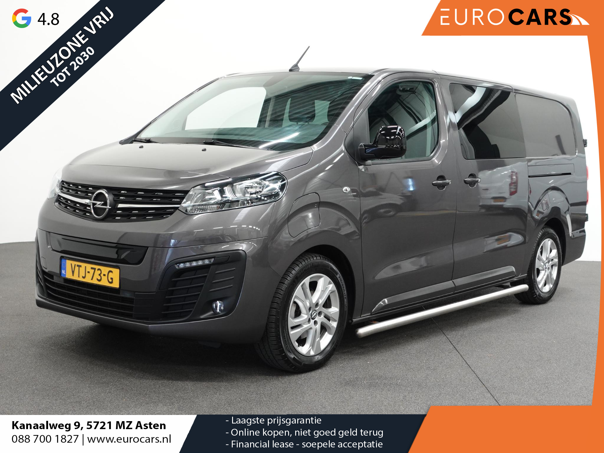 Opel Vivaro-e L3H1 Dubbele Cabine Edition 75 kWh Automaat Airco Navigatie Cruise Control WLTP 317 km actieradius