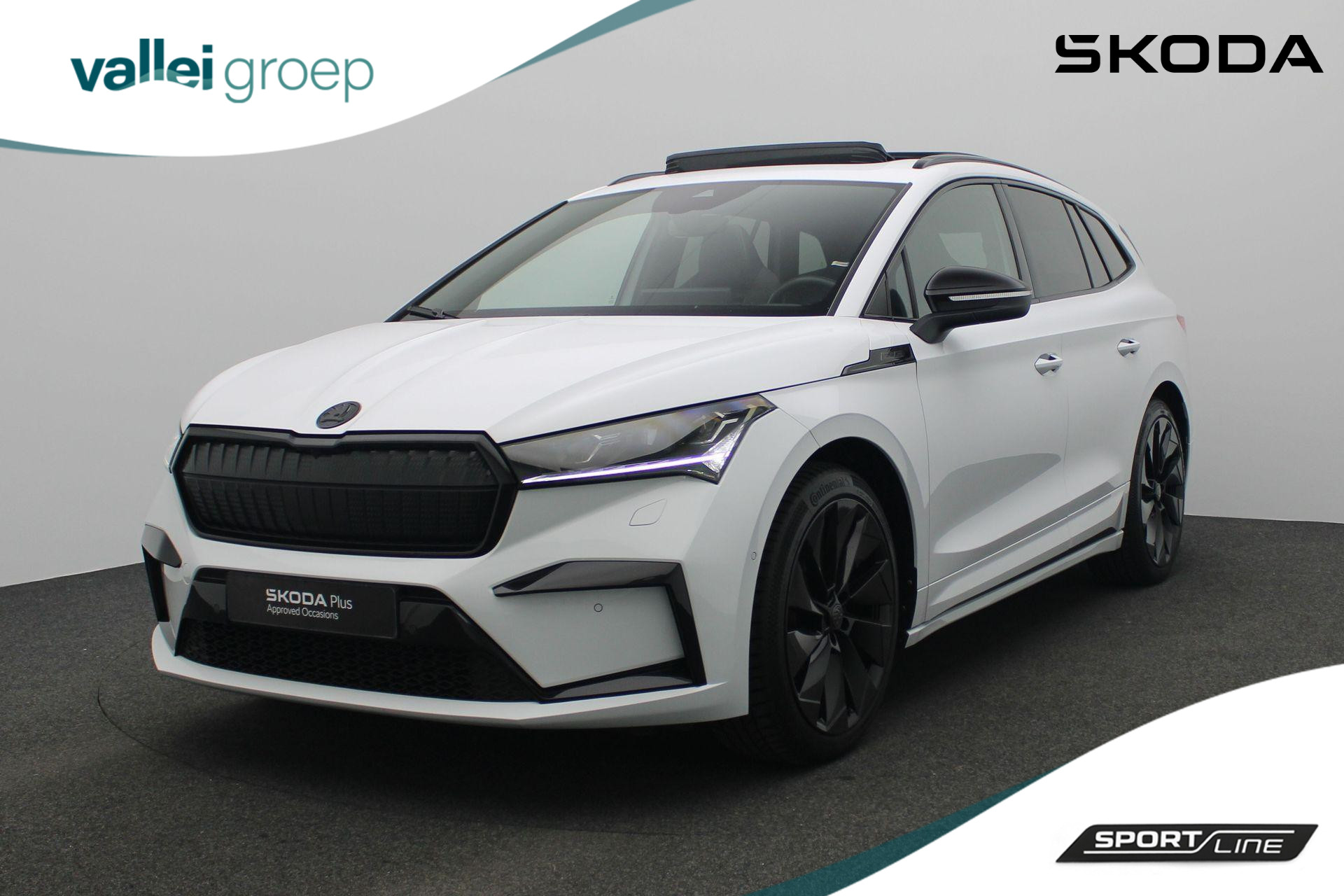 Škoda Enyaq iV 60 180 pk Sportline | Panoramadak | Matrix LED | Navigatie | Achteruitrijcamera | Stoelverwarming | Leder/alcantara