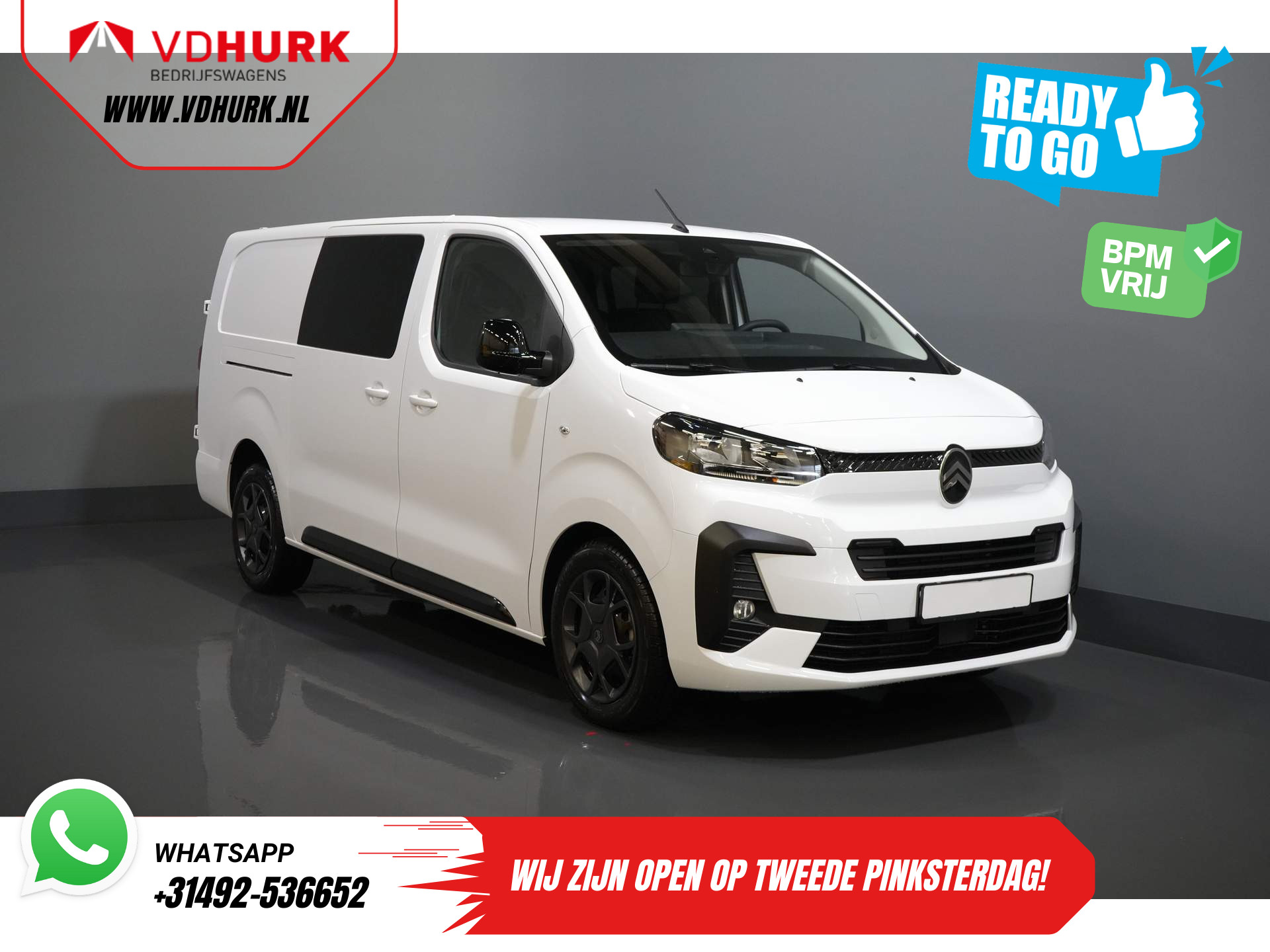 Citroën Jumpy 2.0 HDI 180 pk Aut. DC Dubbel Cabine BPM VRIJ! 2x Schuifdeur/ Virtual Cockpit/ Navi/ Carplay/ Camera/ PDC/ Cruise/ Trekhaak/ Airco