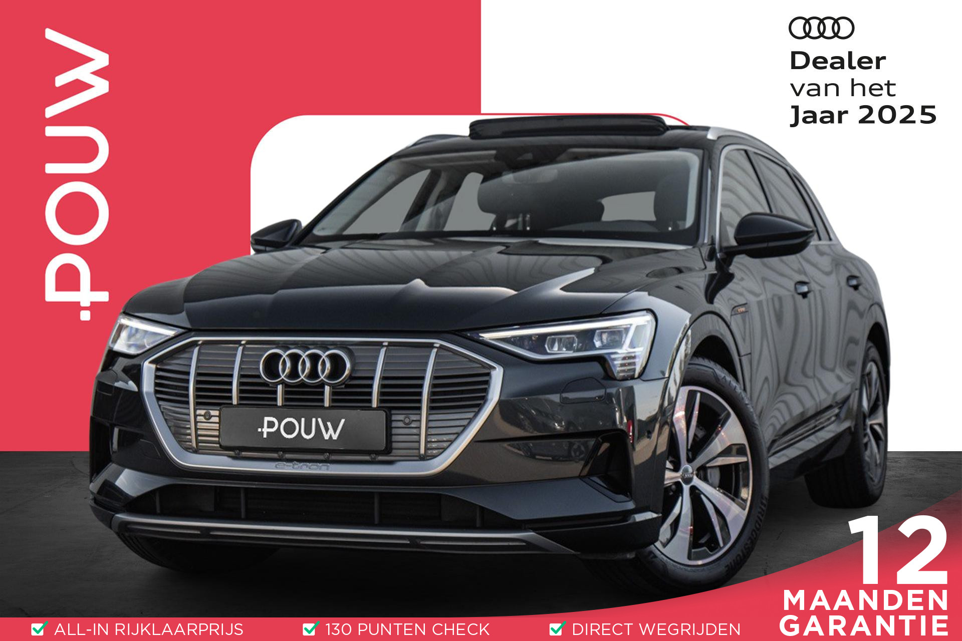 Audi e-tron 50 313pk quattro Launch Edition Plus 71 kWh | Panoramadak | Leder | Luchtvering