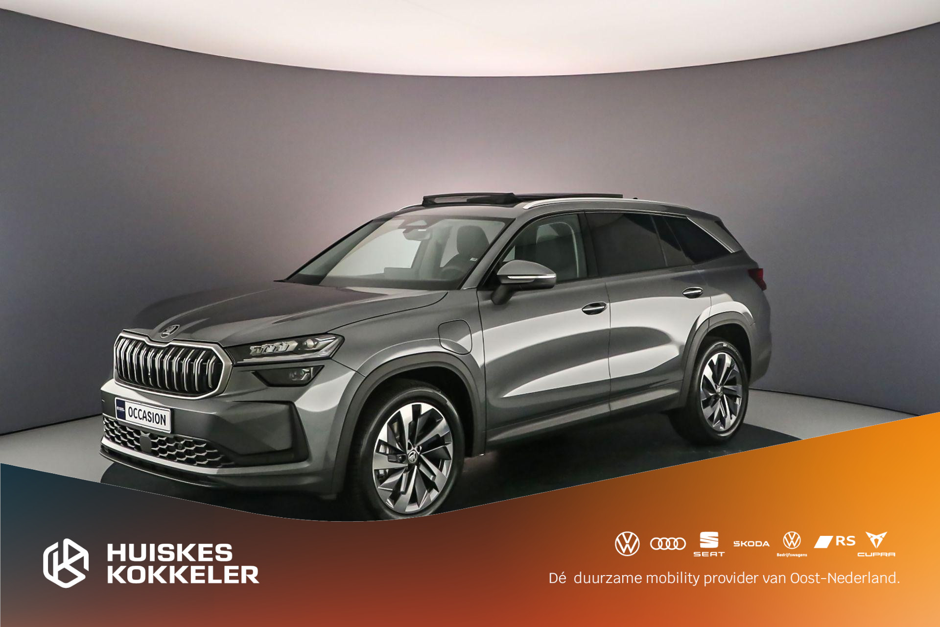 Škoda Kodiaq Business Edition 1.5 TSI PHEV 204pk DSG Automaat Panoramadak, Achteruitrijcamera, Navigatie, Adaptive cruise control, Elektrische achterklep, LED matrix koplampen, Stoelverwarming
