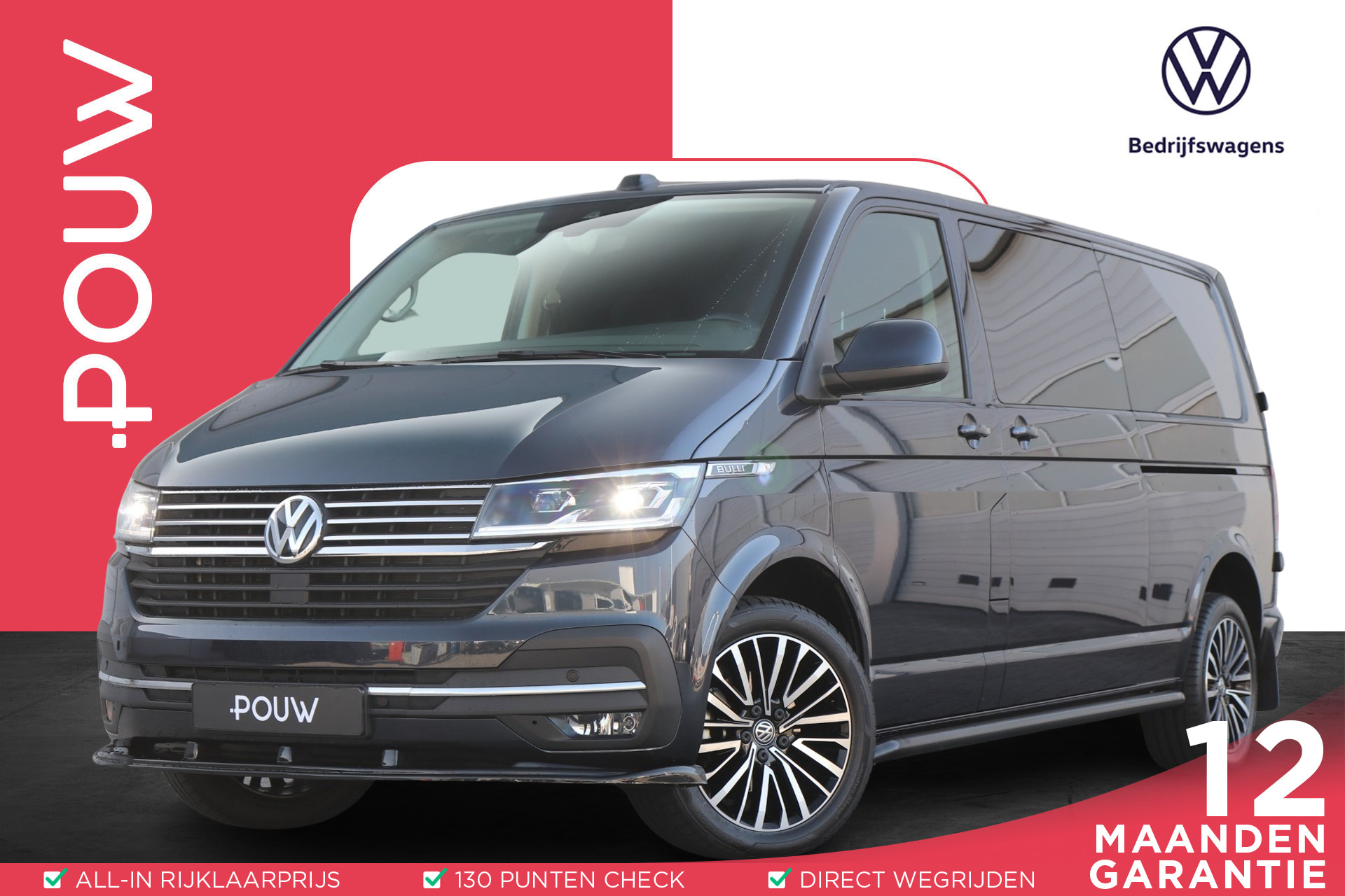 Volkswagen Transporter 2.0 TDI 150pk L2H1 28 Bulli | Schuifdeur Links + Rechts Met Sluithulp | Standkachel | Camera | Adaptive Cruise | Trekhaak