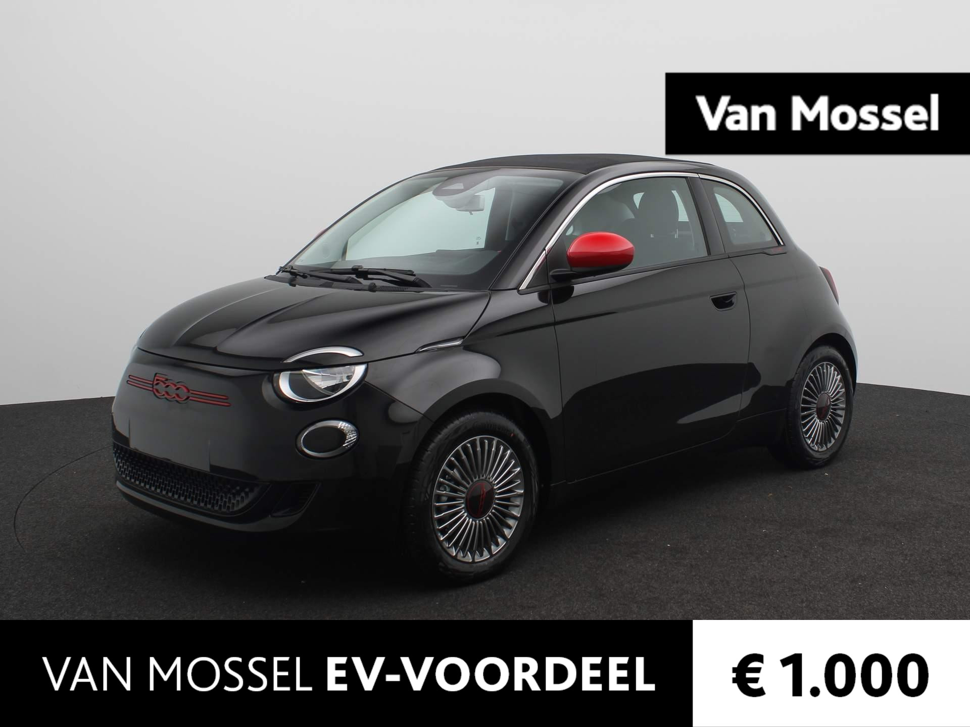 Fiat 500e Cabrio RED 24 kWh | Cabrio | 16" Lichtmetalen Velgen | Parkeersensoren |