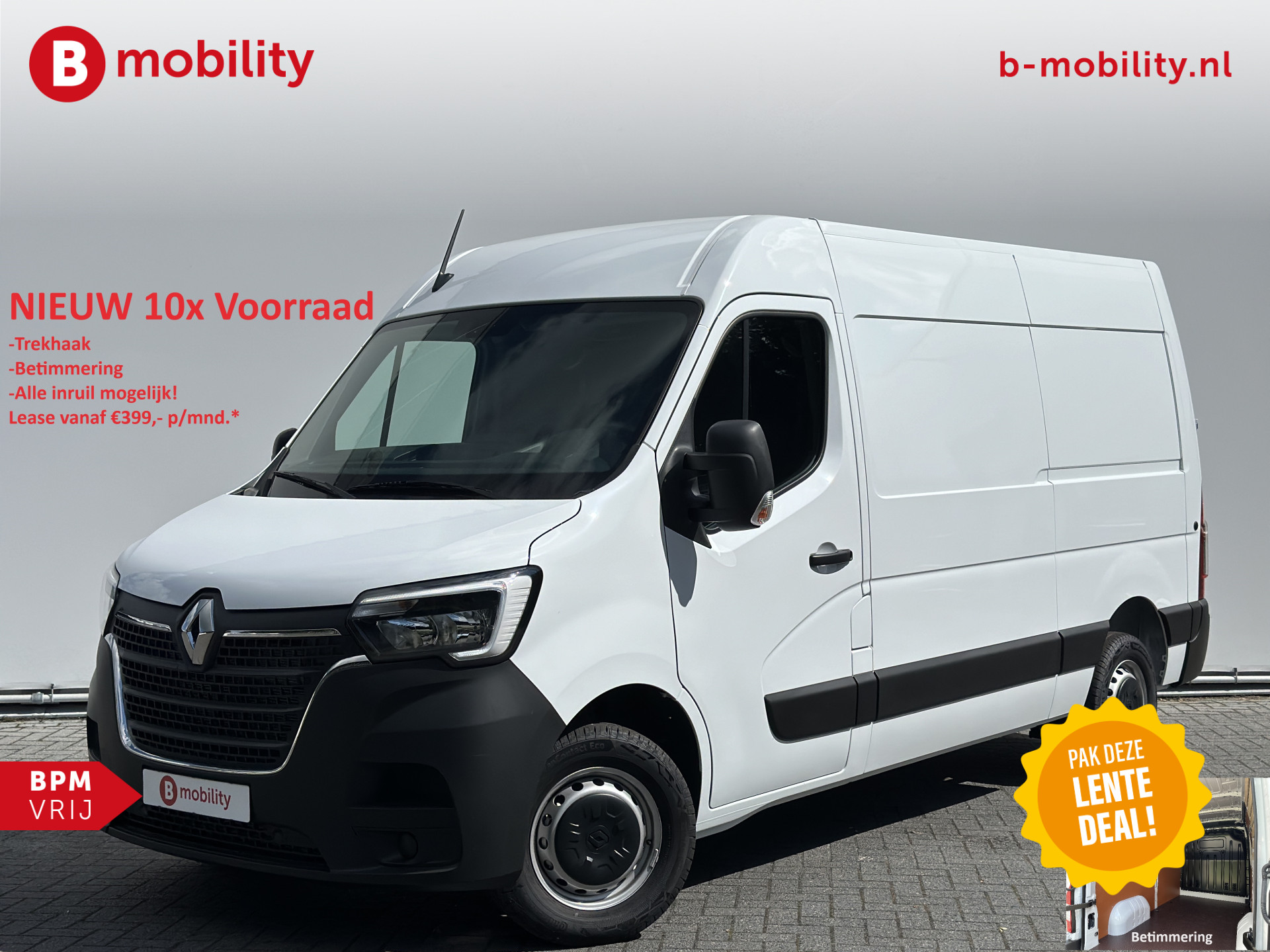 Renault Master T35 2.3 dCi 135PK L2H2 Comfort Rijklaar! NIEUW 10x VOORRAAD | Trekhaak | Betimmering | Navigatie | PDC